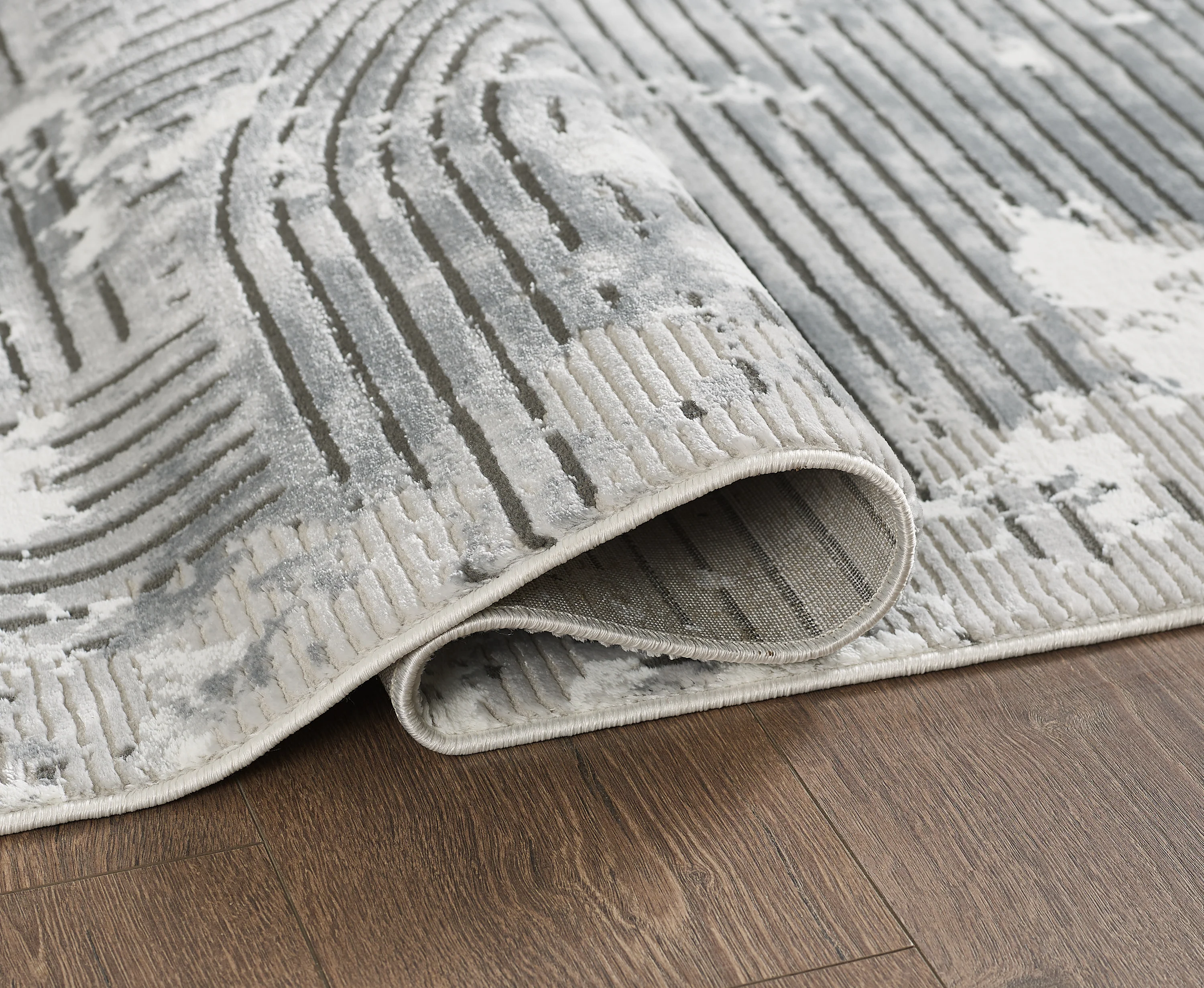 L2 Decor Petra Area Rug 5' x 8' with Underpad - Dark Grey - Image 3