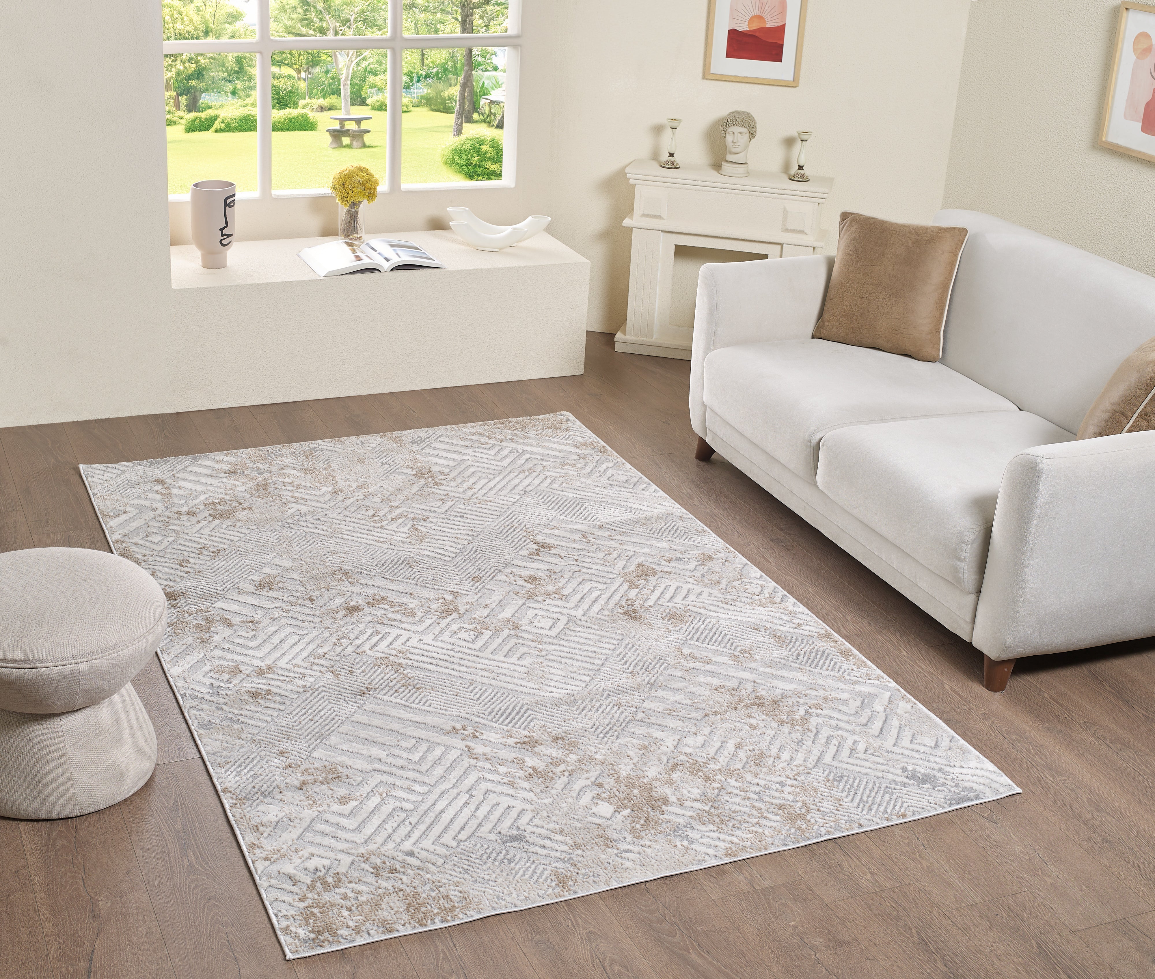 L2 Decor Symphony Area Rug 5' x 8' - Light Grey, Beige - Image 2