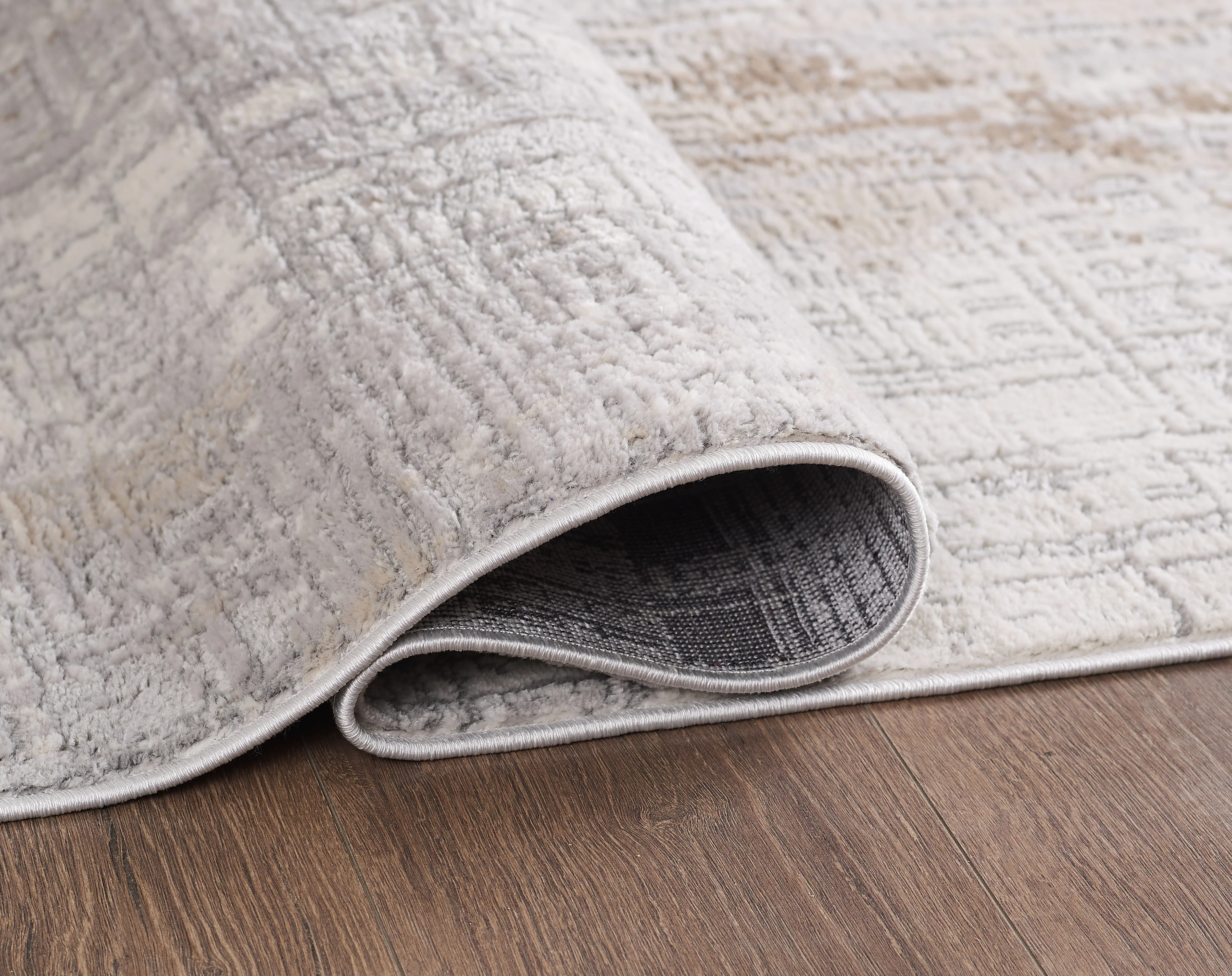 L2 Decor Symphony Area Rug 5' x 8' with Underpad - Grey, Grey - Image 2