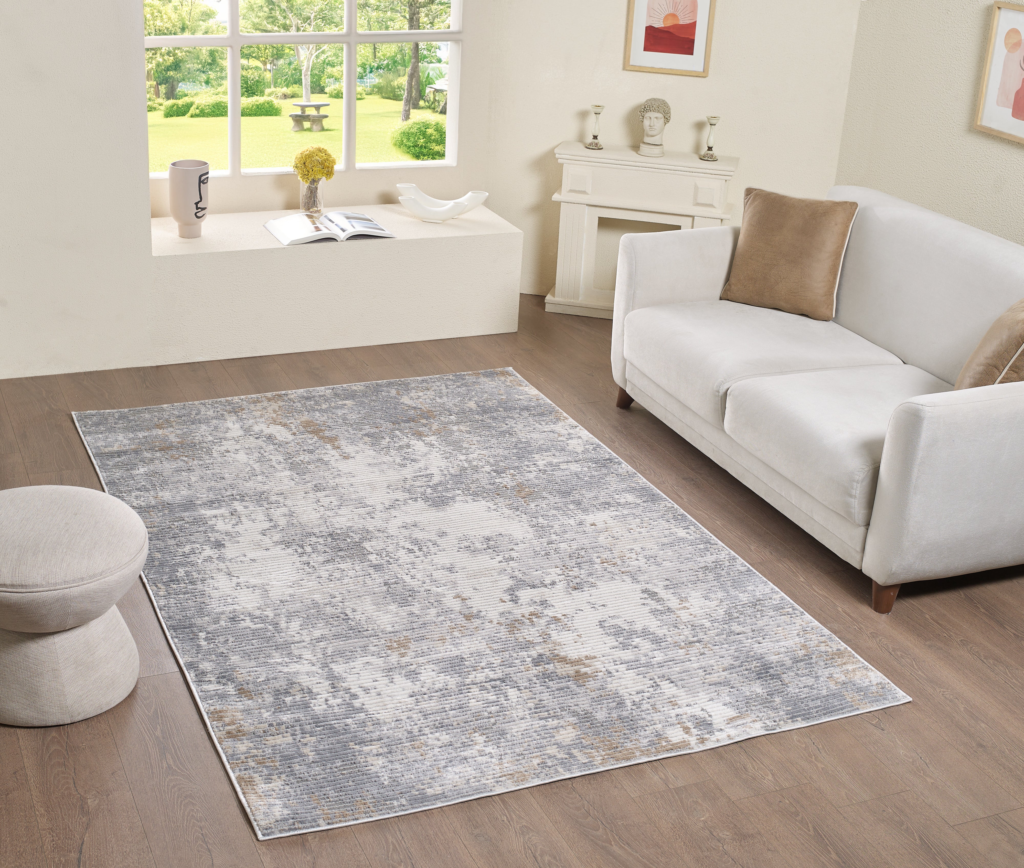 L2 Decor Symphony Area Rug 7' x 10' with Underpad - Grey - Image 2