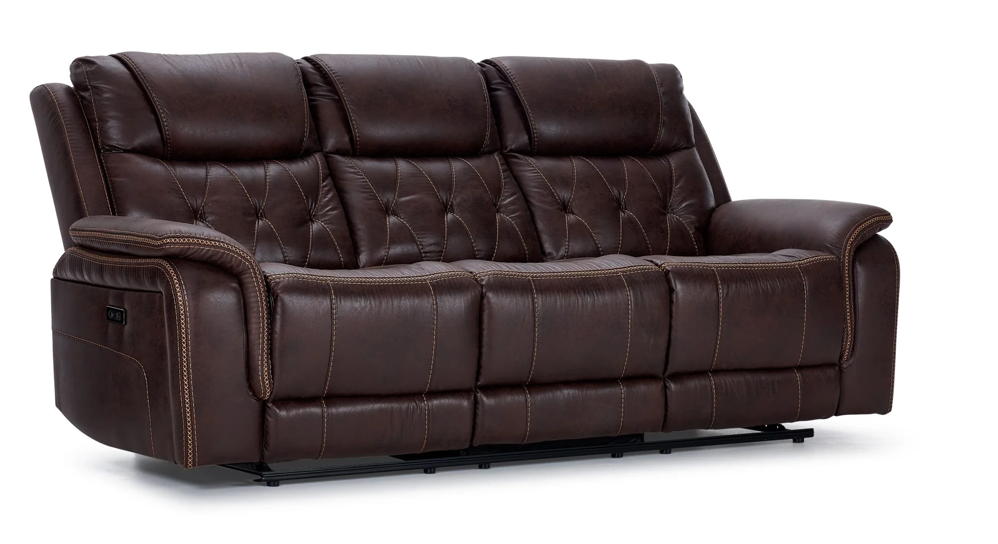 Laredo Power Reclining Sofa and Loveseat Set - Walnut - Image 2