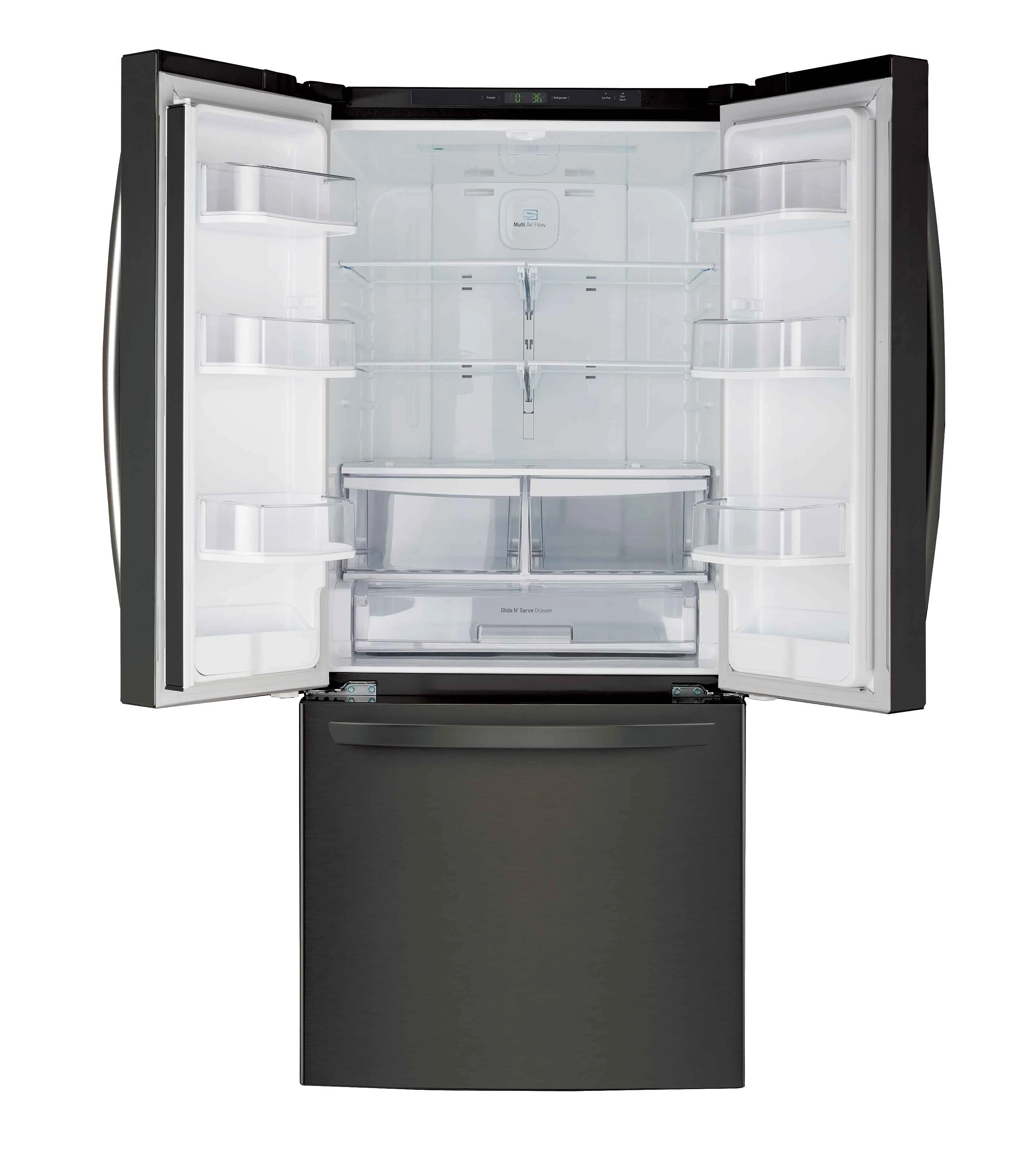 LG 30" 22 Cu. Ft. Black Stainless Steel French Door Refrigerator - LRFNS2200D - Image 2