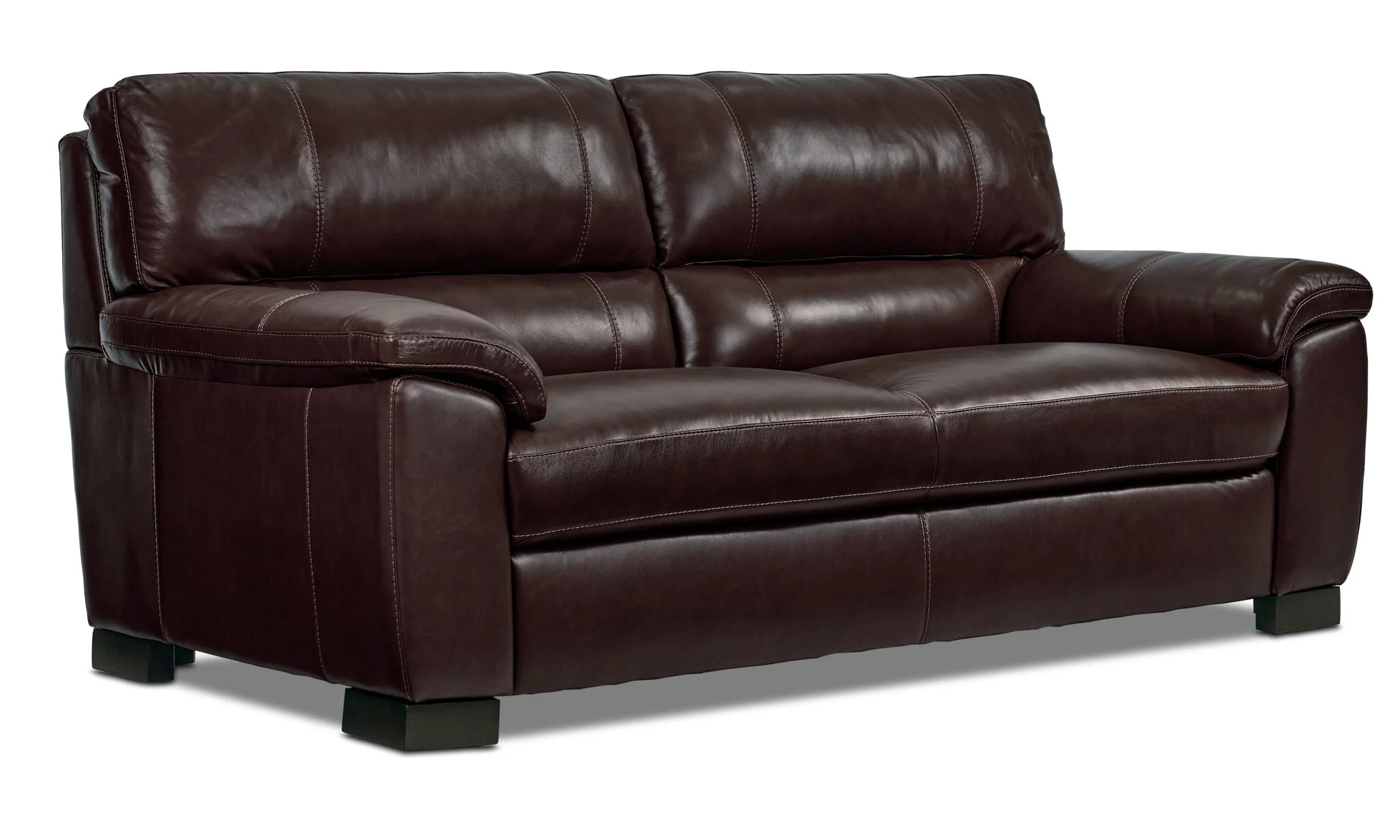 Maddox Leather Sofa and Chair Set - Dark Brown - Image 2