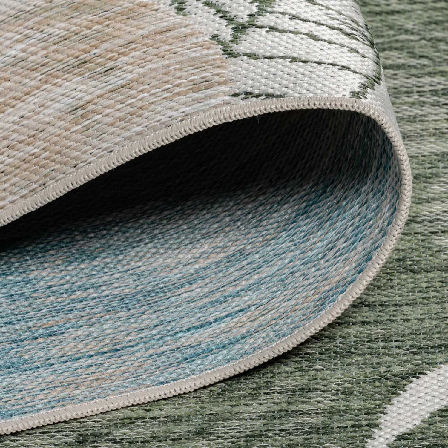 Marbella Floral Outdoor Rug - 6' x 9' - Green - Image 4