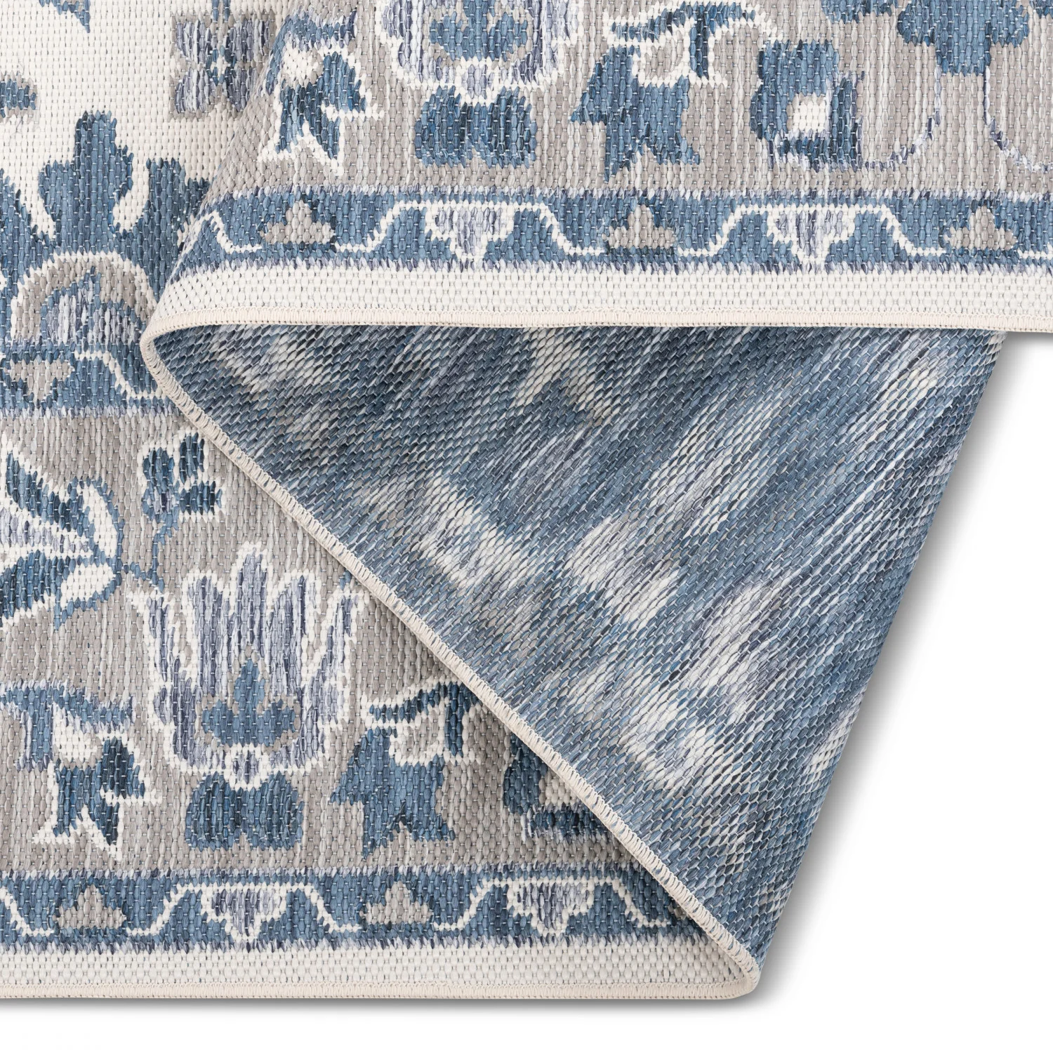 Marbella Traditional Outdoor Rug - 5' x 7' - Blue - Image 2