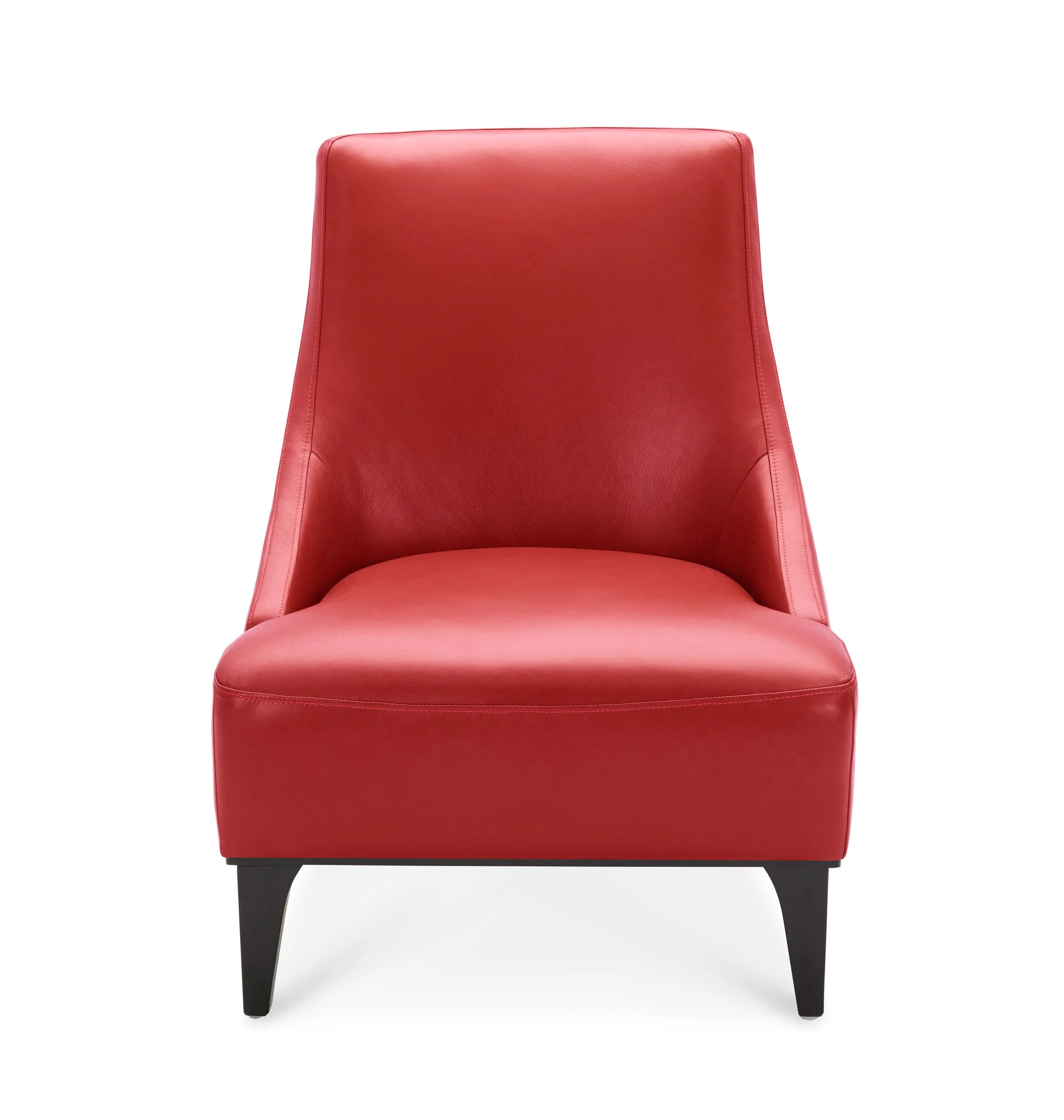 Marquise Leather Slipper Chair - Red - Image 2