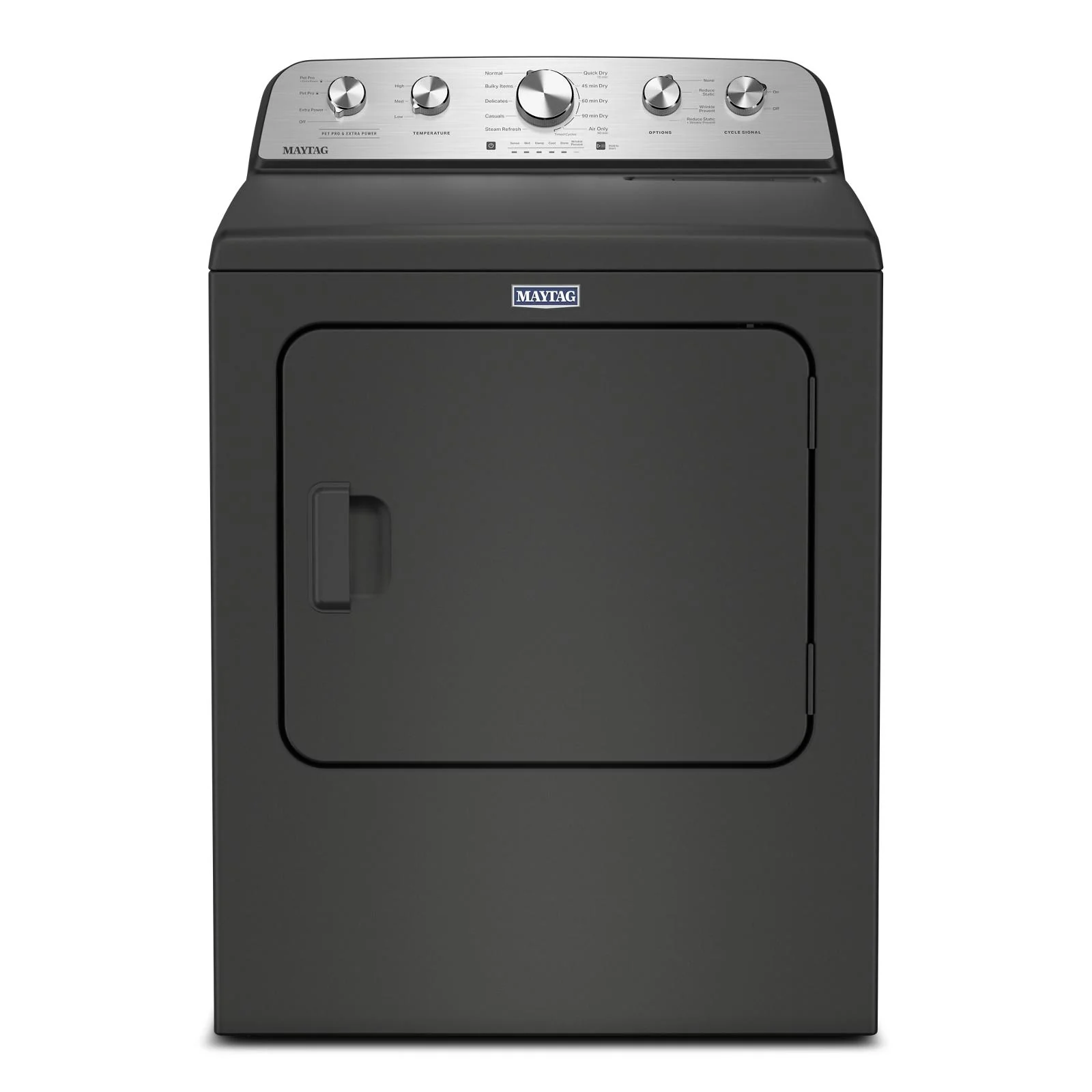 Maytag Volcano Black Steam Electric Dryer (7.0 Cu. Ft.) with Top Load Dryer with Pet Pro Option - YMED5605RU