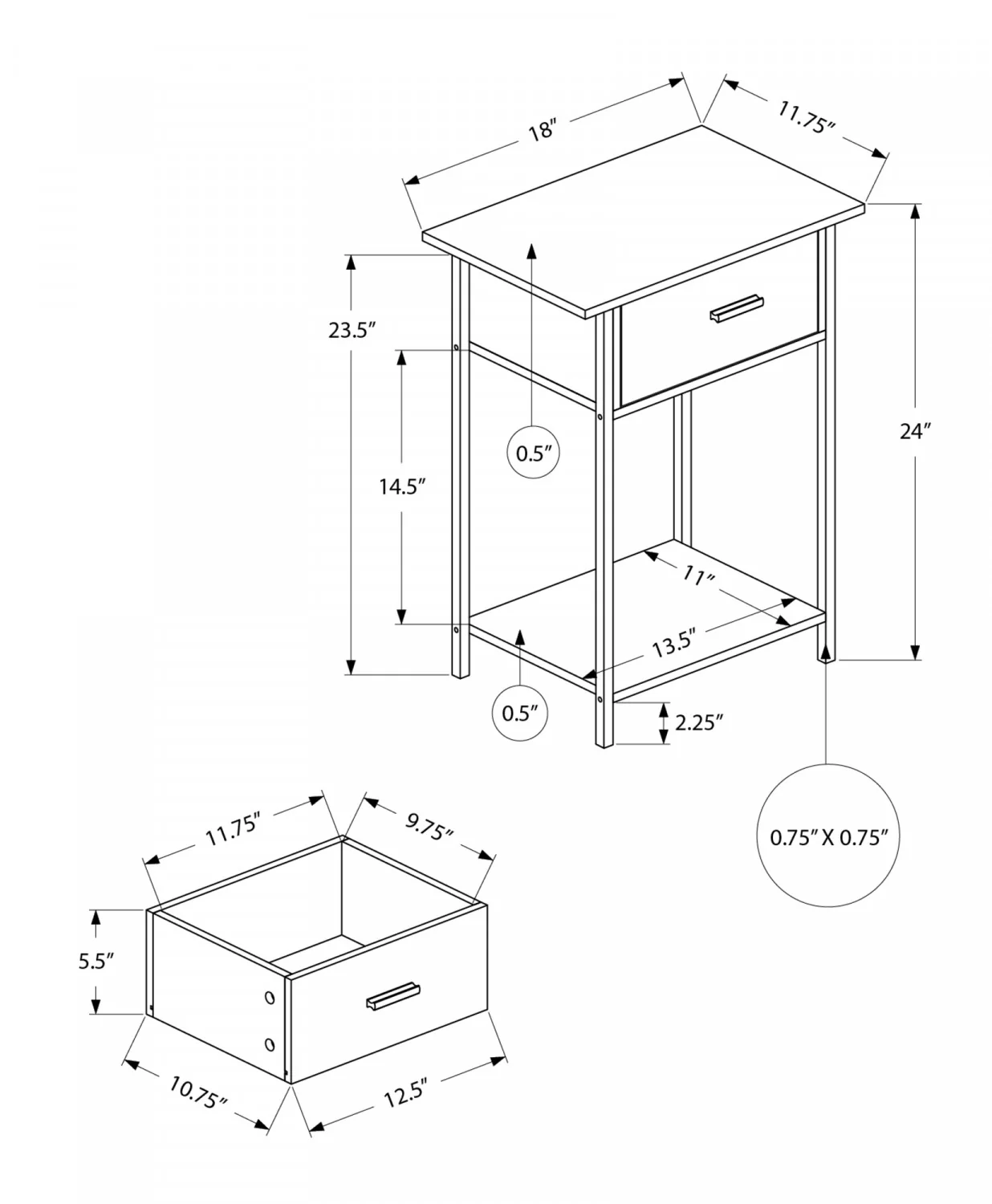 Miko Side Table - Washed Oak - Image 3