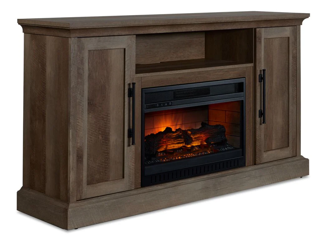 Millbrook Fireplace TV Stand - Prairie Oak - Image 2