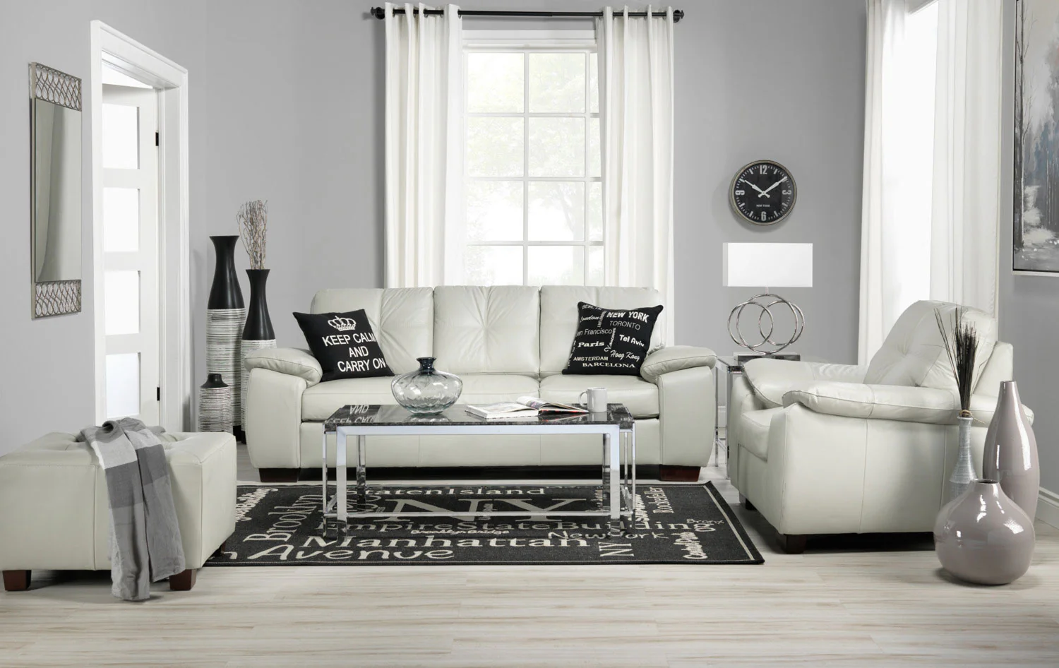 Naples Sofa and Chair Set - Smoke - Image 6