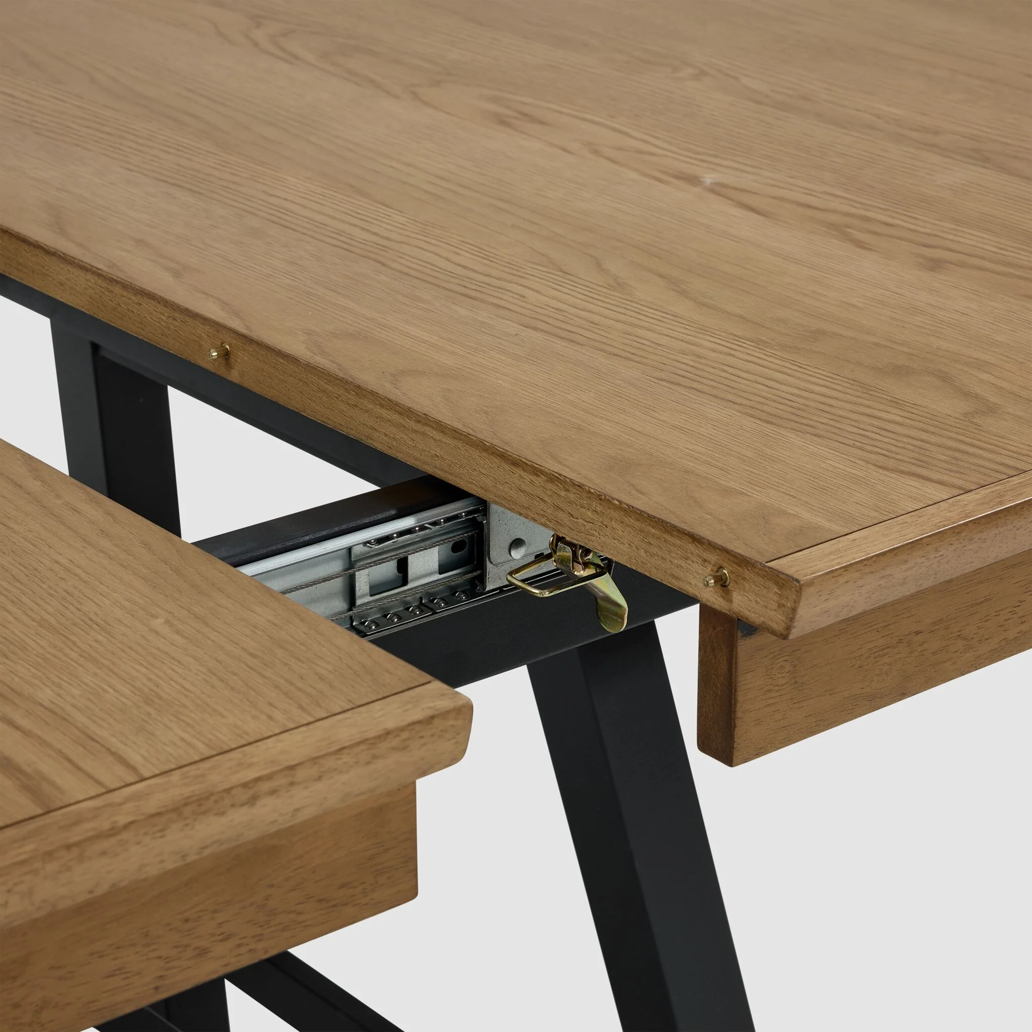 Feeling Connected - Newport Extendable Trestle Table - Oak and Black - Image 7