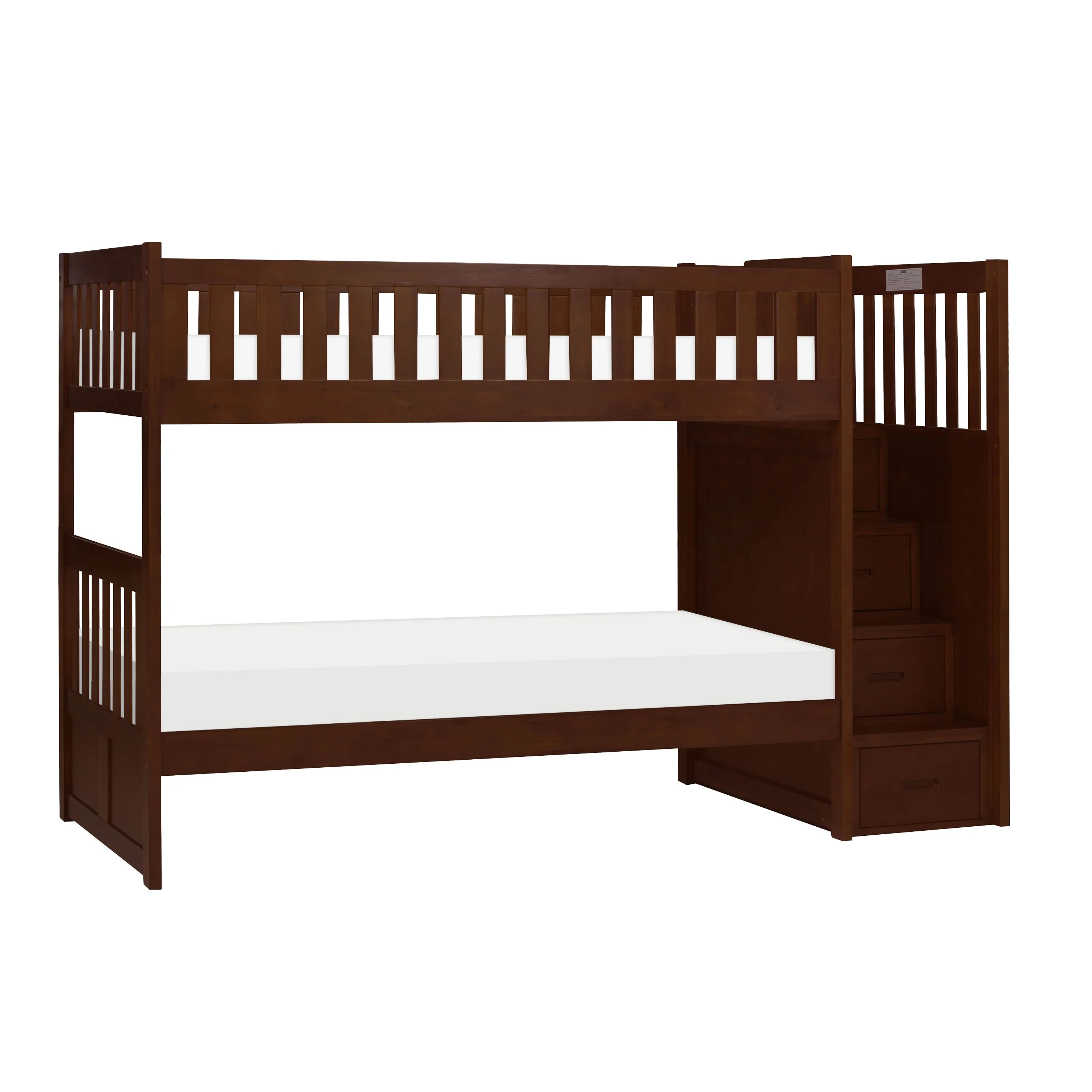 Noelle Twin Step Bunk Bed - Dark Cherry