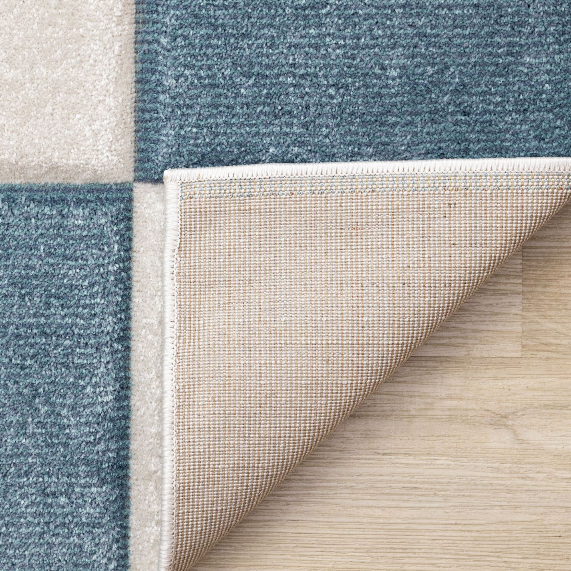 Ocean Blocks 7'10" x 10'6" Banded Rectangle Area Rug - Blue, White - Image 8
