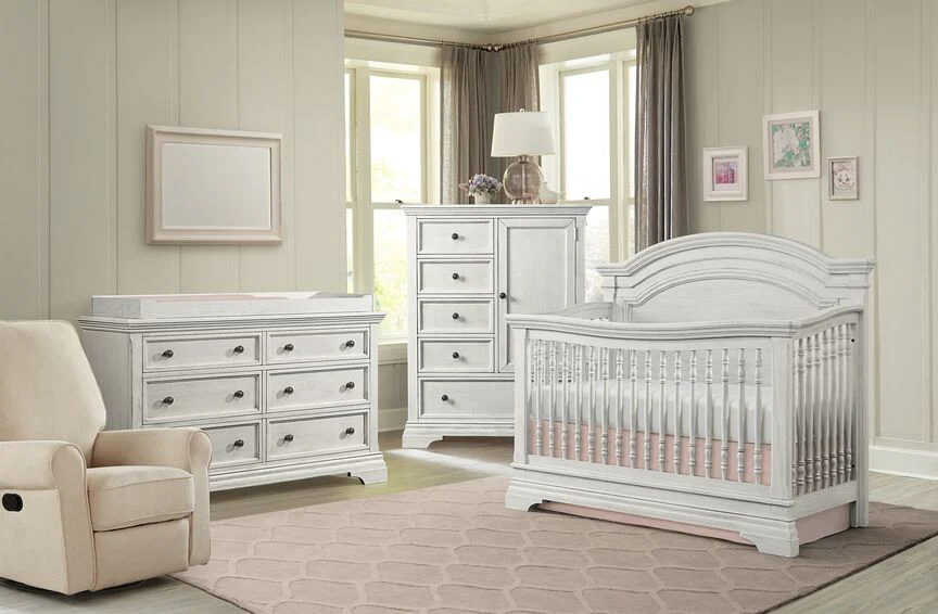 Olivia Arch Top Crib - Brushed White - Image 2