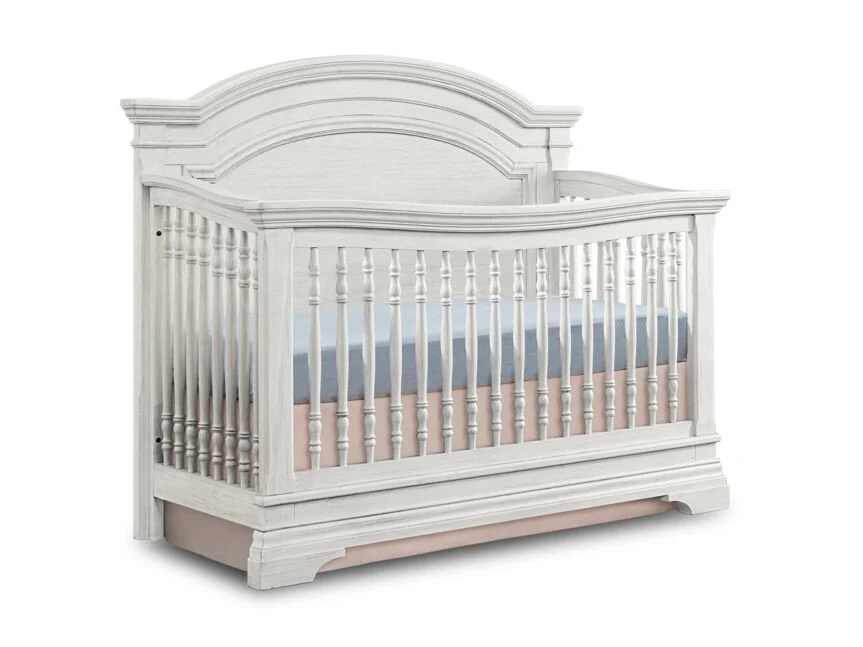 Olivia Arch Top Crib - Brushed White - Image 3