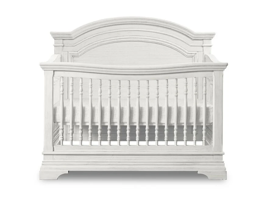 Olivia Arch Top Crib - Brushed White - Image 4