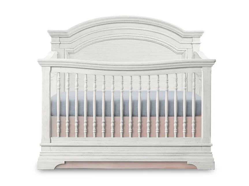 Olivia Arch Top Crib - Brushed White - Image 5