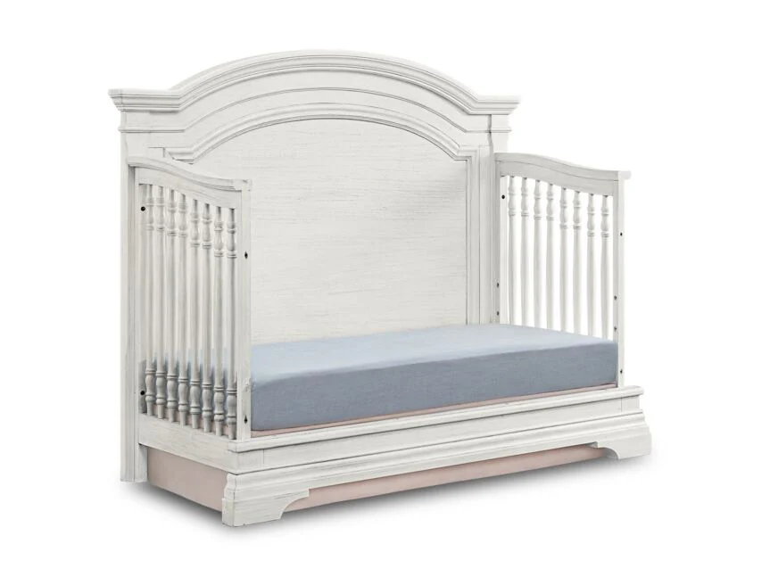 Olivia Arch Top Crib - Brushed White - Image 6