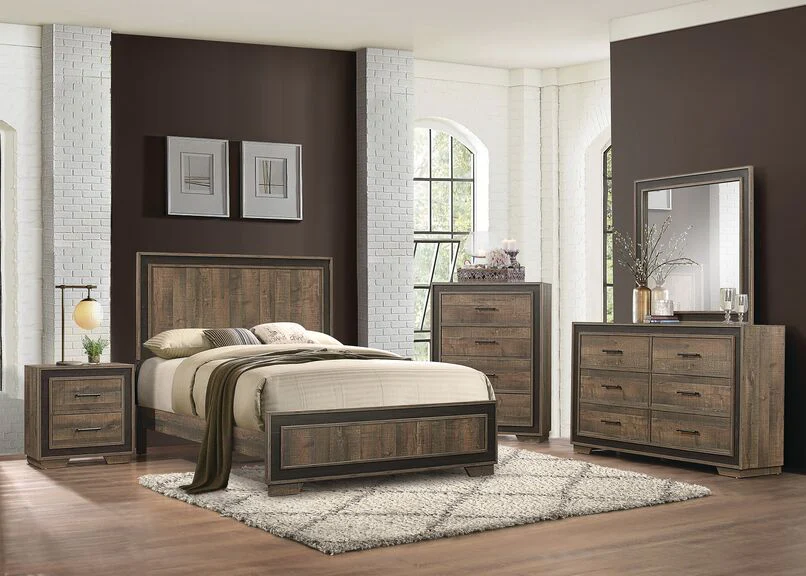 Orlando 3-Piece King Bed - Weathered Brown - Image 2