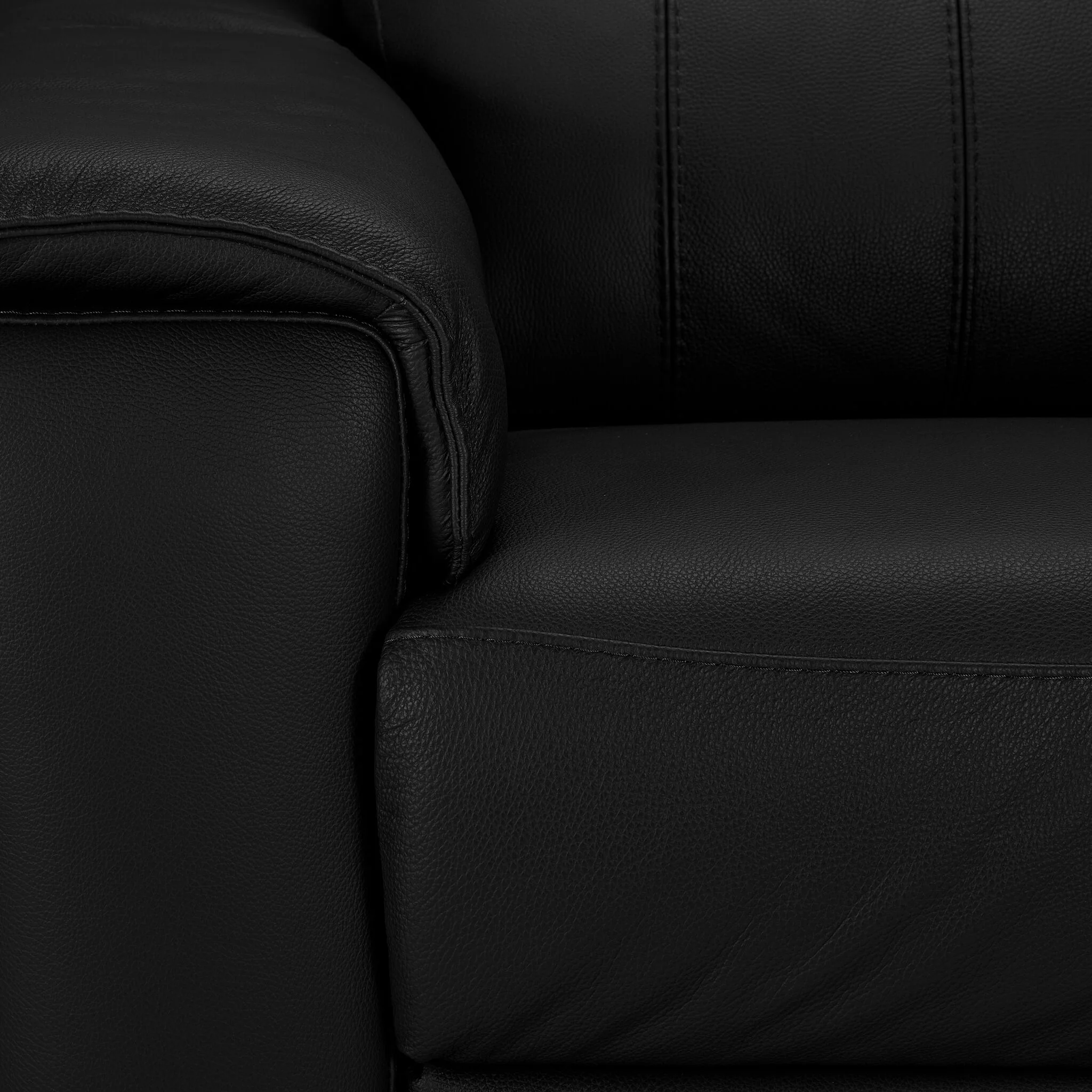 Orlando-Ray Leather Chair - Black - Image 5
