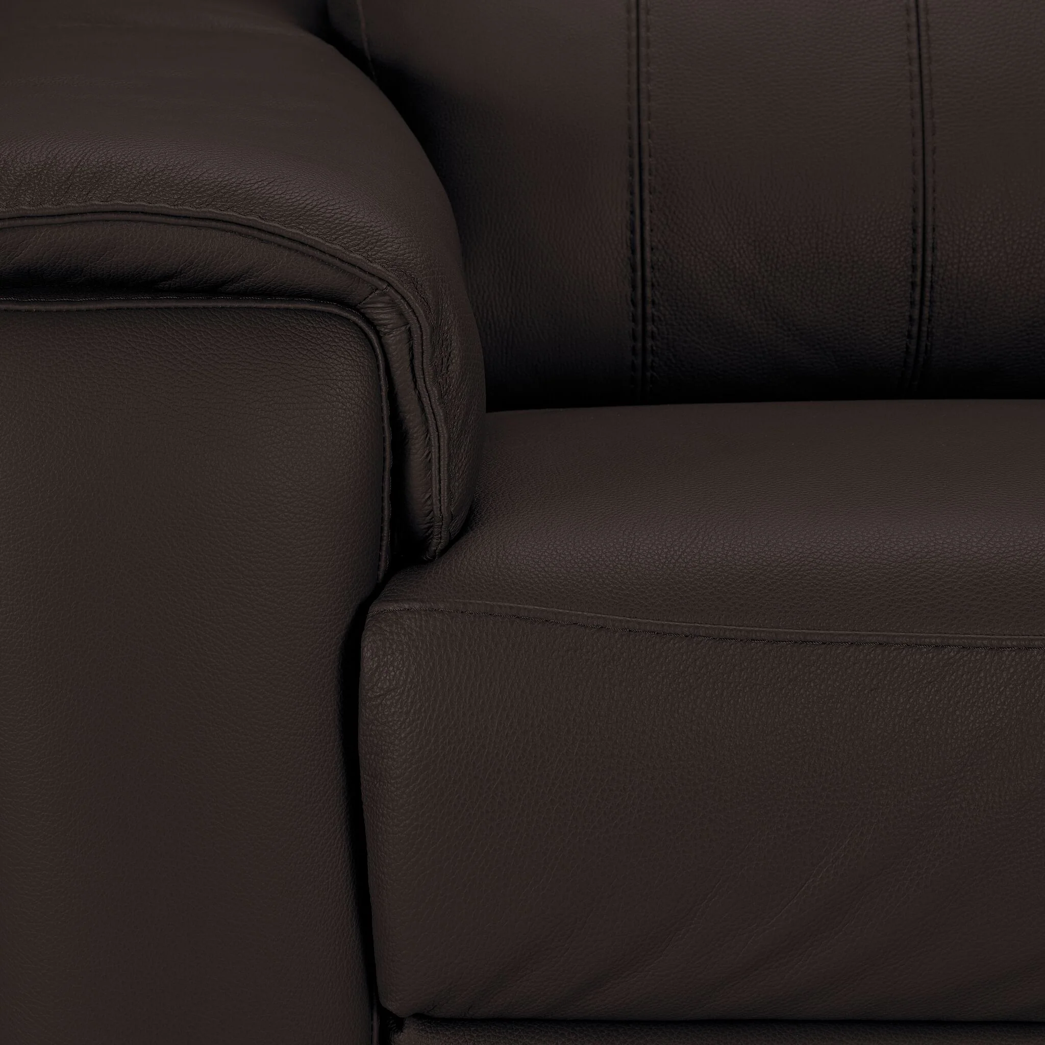 Orlando-Ray Leather Sofa and Chair Set - Chocolate - Image 5