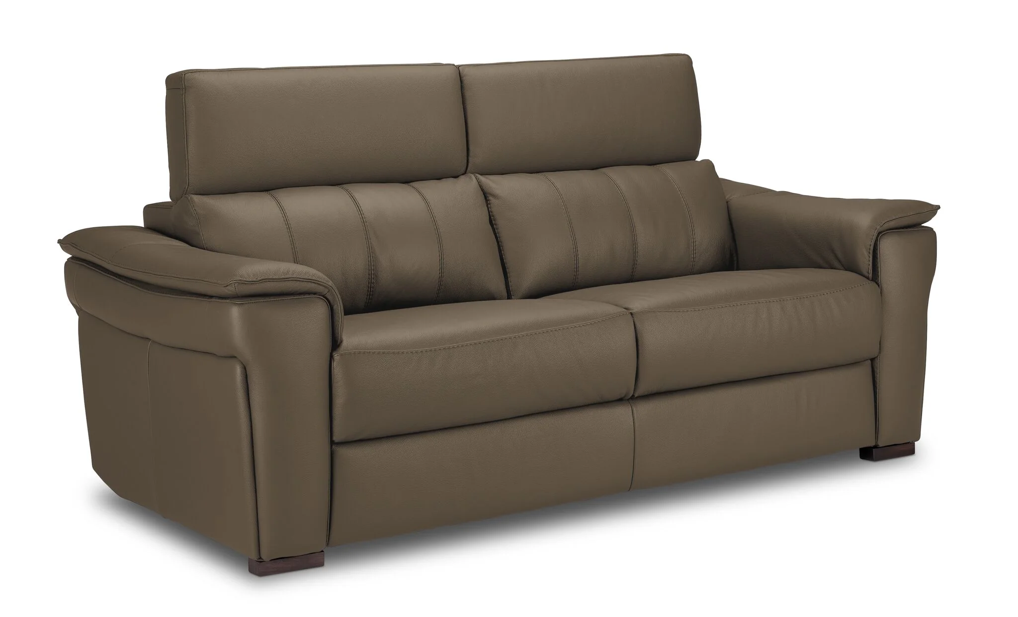 Orlando-Ray Leather Sofa and Loveseat Set - Taupe - Image 2