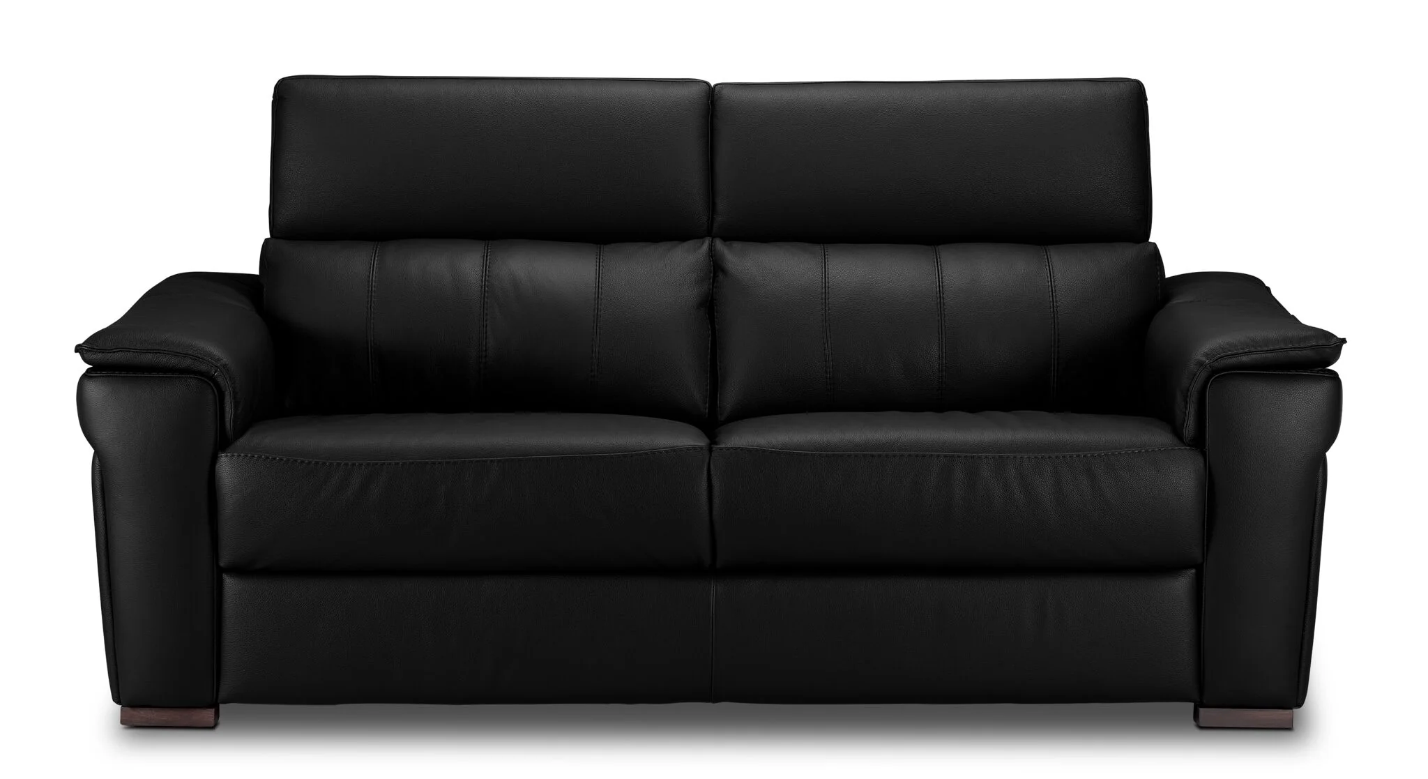 Orlando-Ray Leather Sofa - Black - Image 2