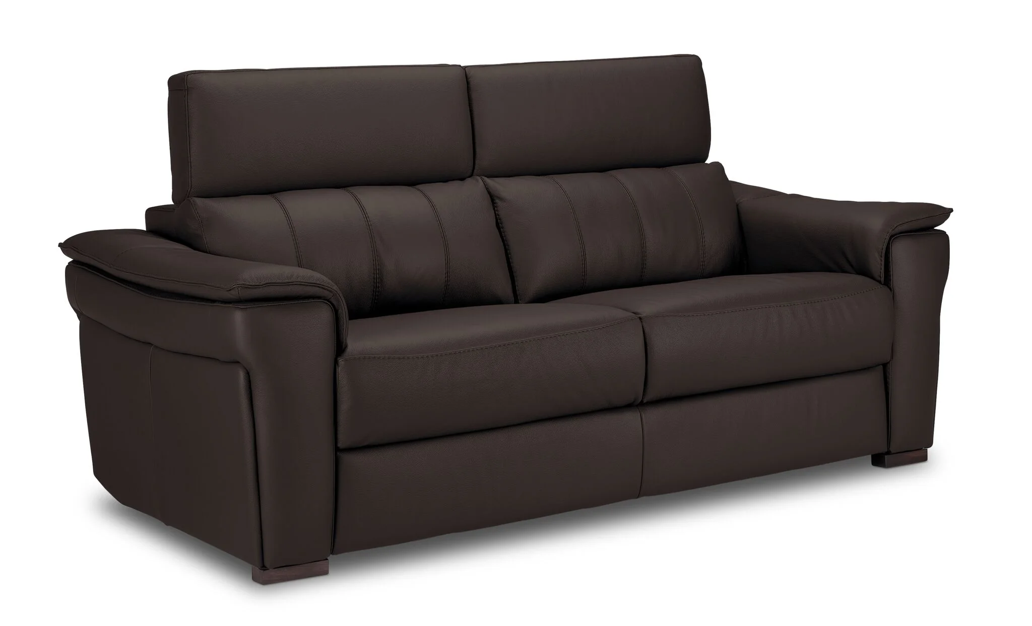 Orlando-Ray Leather Sofa - Chocolate