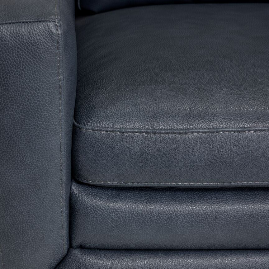 Oscar Leather Sofa and Loveseat Set -Blue - Image 4