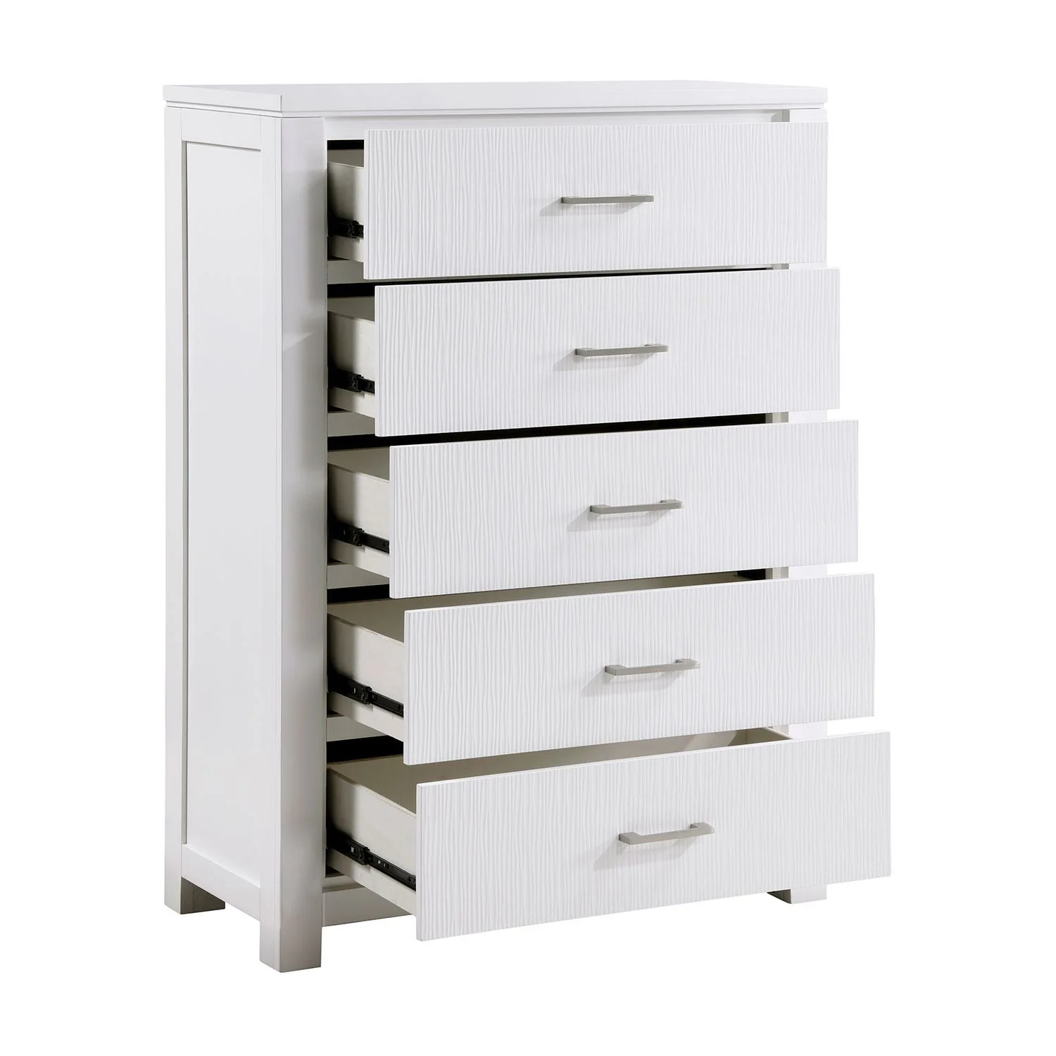 Paris 5-Drawer Chest - White - Image 3
