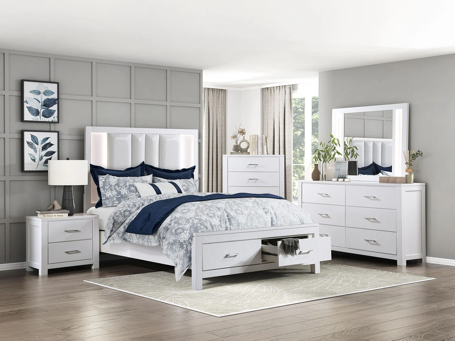 Paris 5-Drawer Chest - White - Image 5