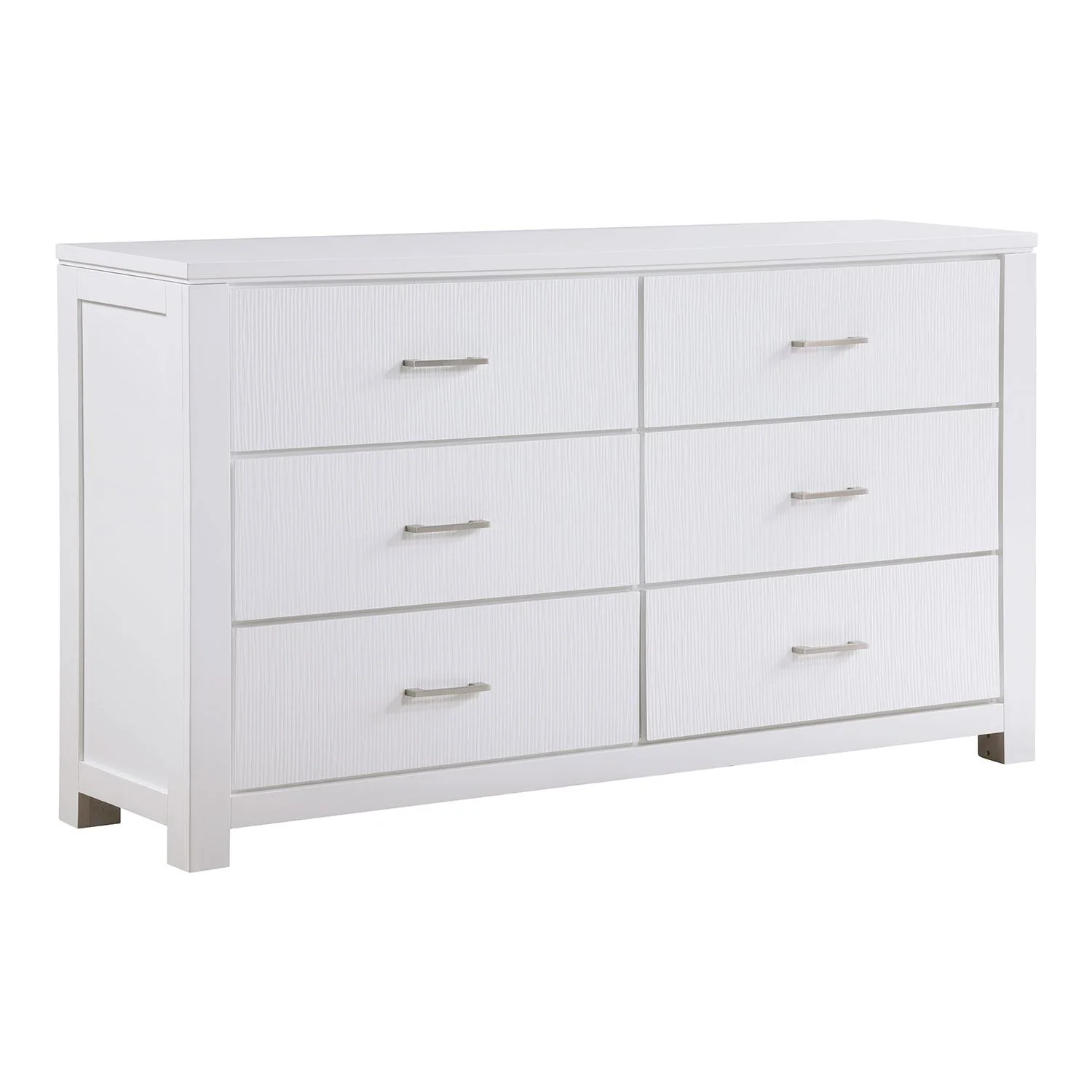Paris 6-Piece Queen Storage Bedroom Package - White, Silver - Image 6