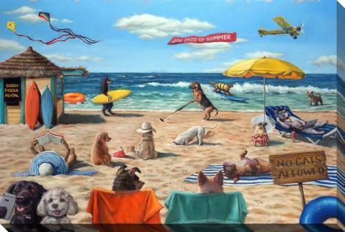 Paws in the Sand Wall Art - Multi-Colour - 30 X 45