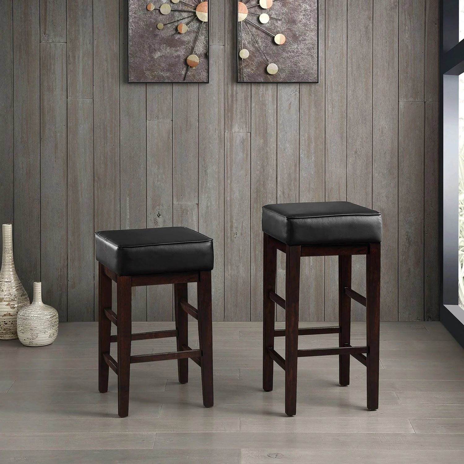 Pittsville Counter Stool - Espresso, Black - Set of Two - Image 2