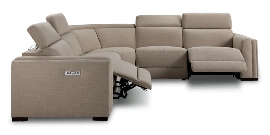Pocono 5-Piece Power Reclining Sectional - Beige - Image 4