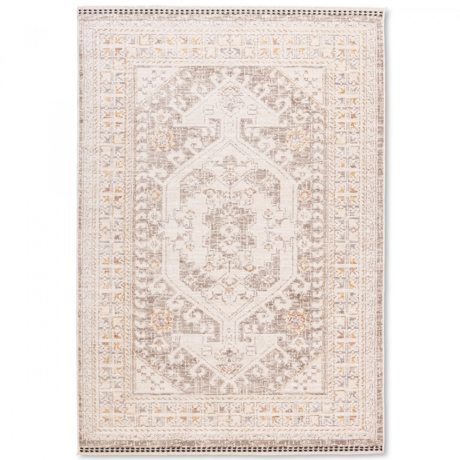 Poetic Bordered Rug - 9' x 12' - Antique White/Brown