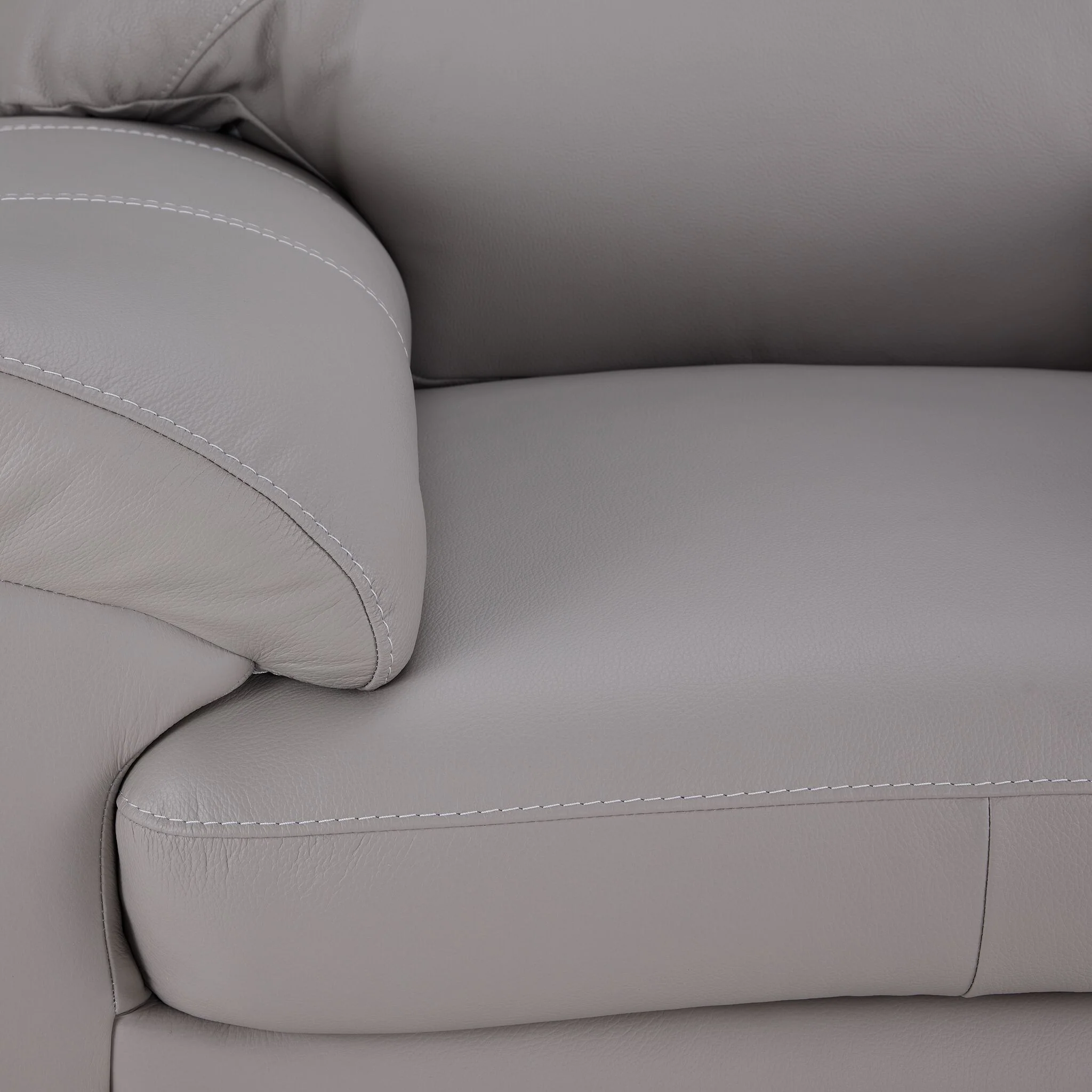 Raphael Leather Sofa - Cloud Grey - Image 3