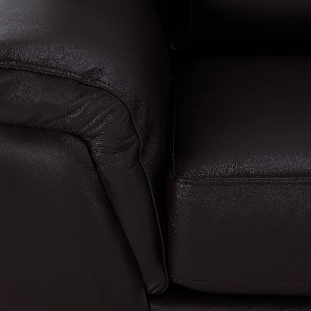 Reynolds Leather Sofa - Coffee - Image 4