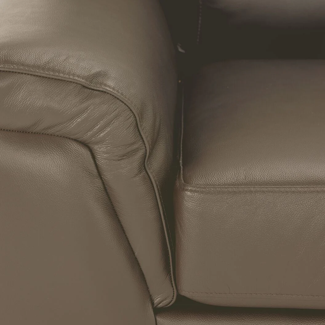 Reynolds Leather Sofa - Grey - Image 3