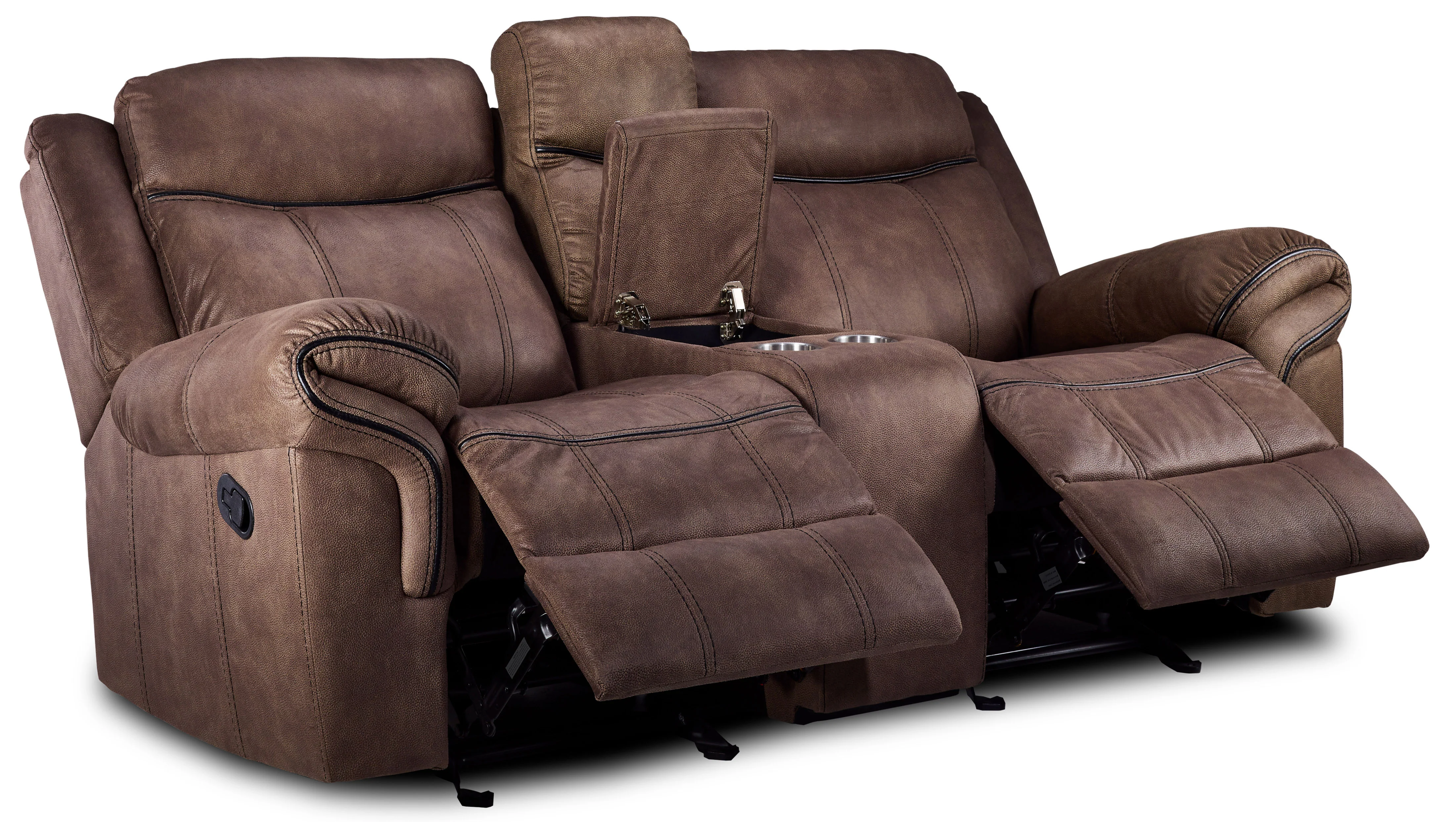 Roblin Reclining Loveseat - Light Brown - Image 2