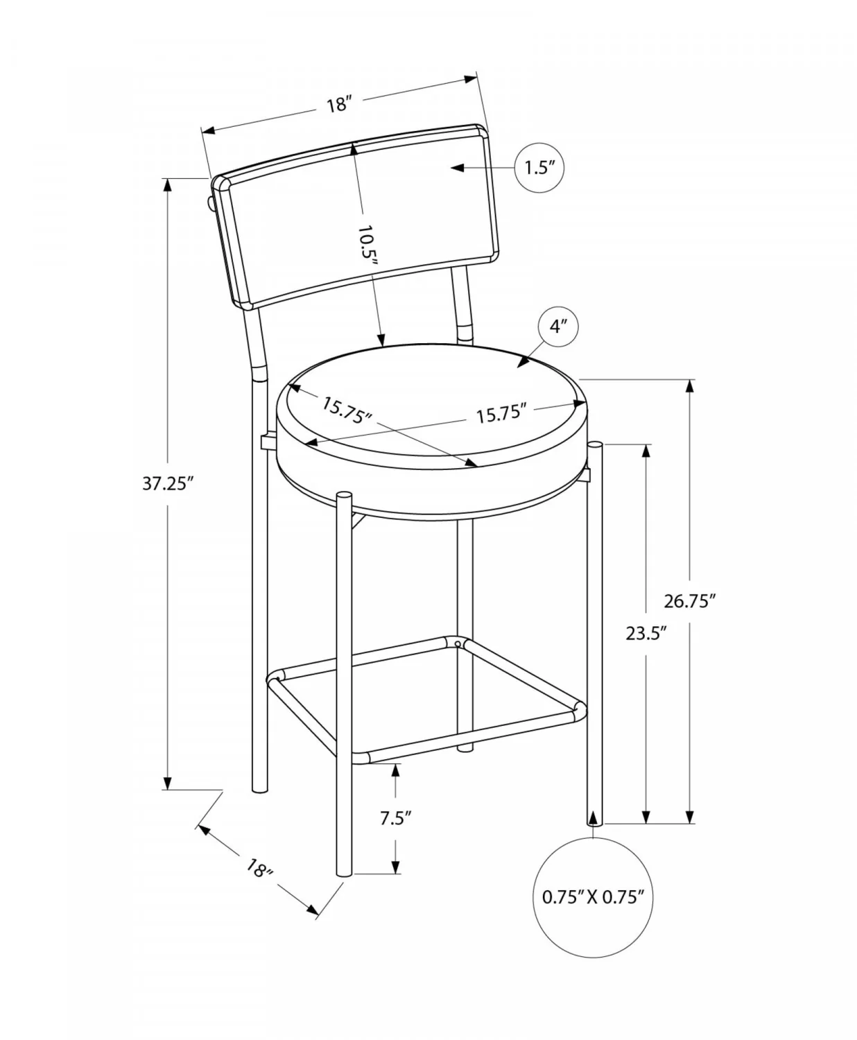 Robson Counter Stool - Black - Set Of Two - Image 3