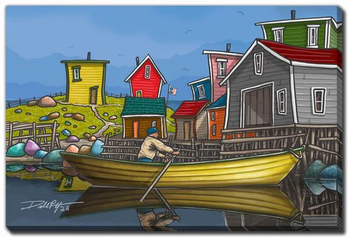 Rowboat Rendezvous Wall Art - Multi-Colour - 38 X 60