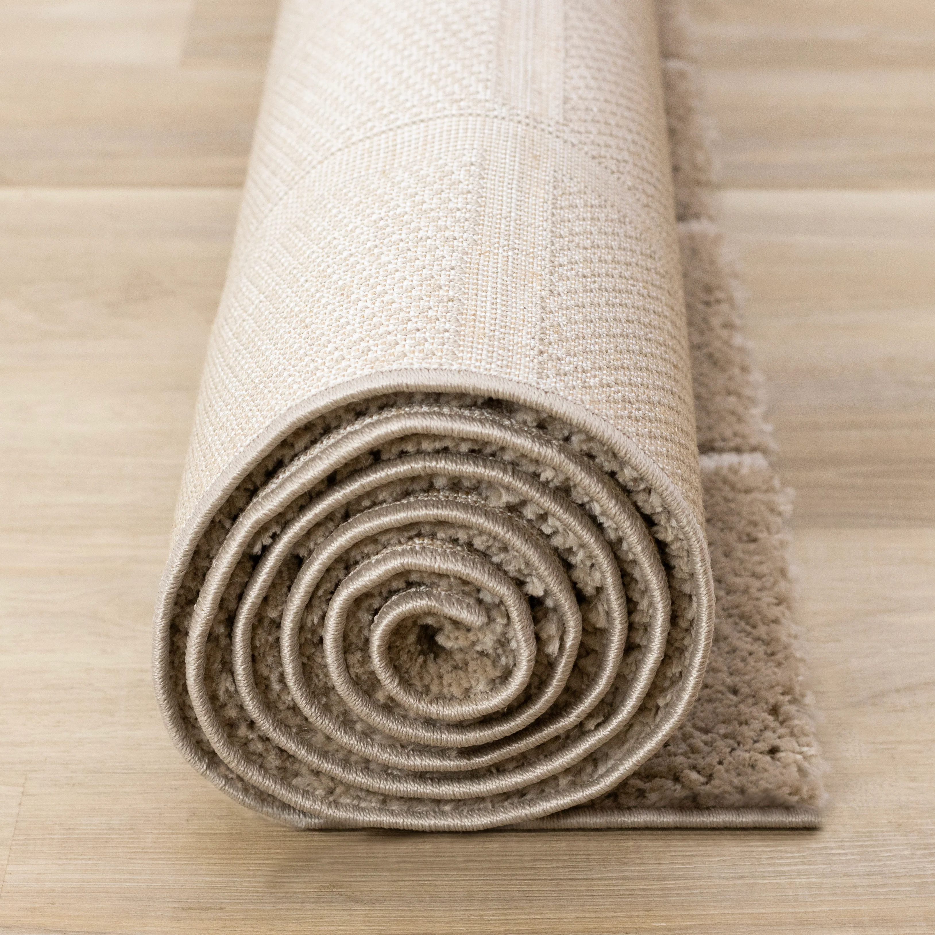 Sable Grid 5'3" x 7'7" Broken Grid Pattern Area Rug - Light Brown, Cream - Image 7