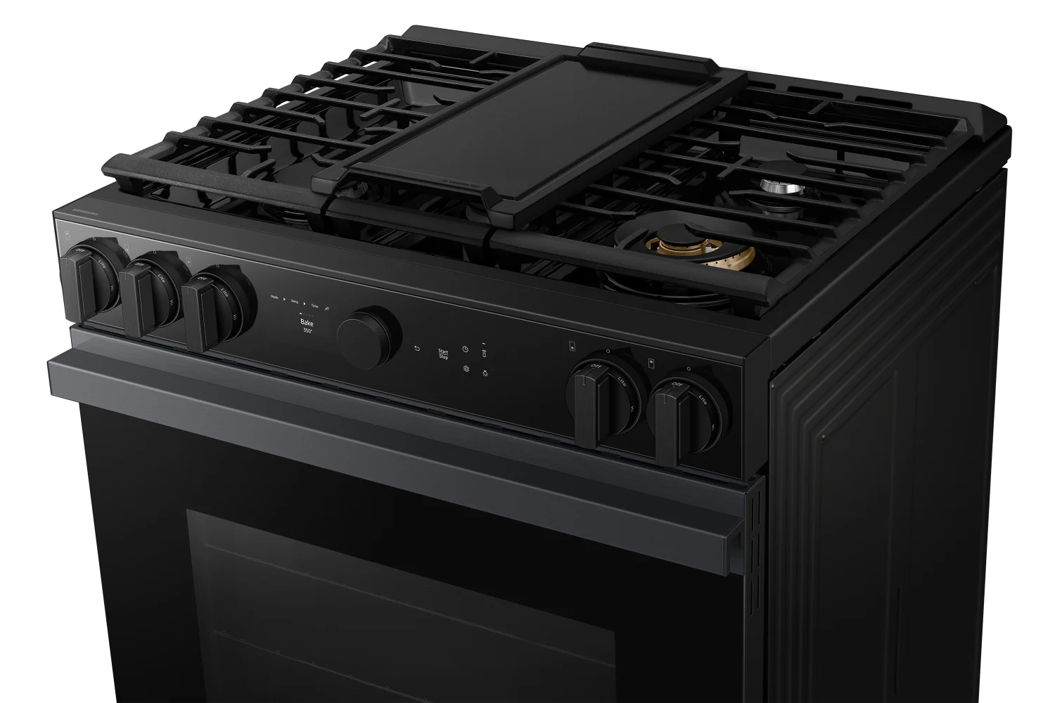Samsung BESPOKE Matte Black Steel 30" Gas True Convection Slide in Range with Air Sous Vide and Air Fry (6.0cu.ft) - NSG6DG8500MTAA - Image 3