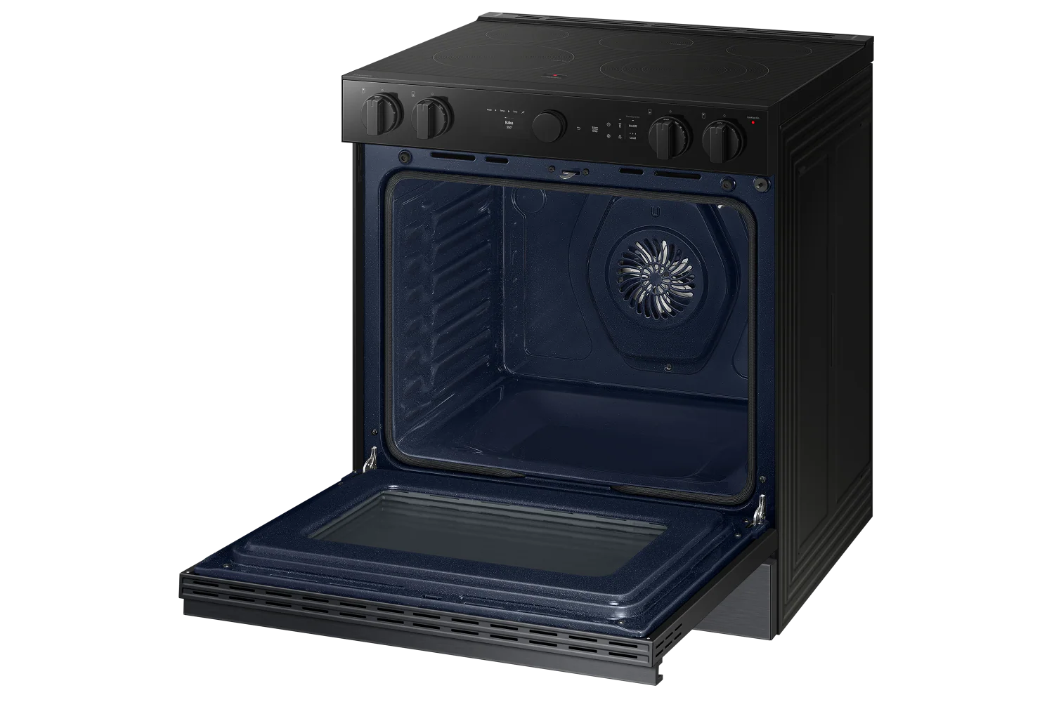 Samsung BESPOKE Matte Black Steel 30" True Convection Slide In Range with Air Sous Vide & Air Fry (6.3cu.ft.) - NSE6DG8500MTAC - Image 4