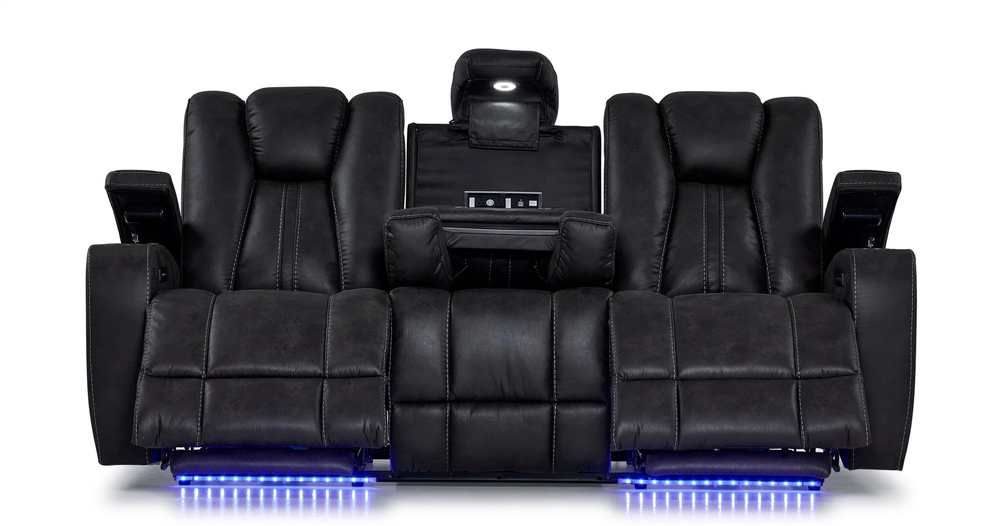 San Antonio Dual Power Reclining Sofa - Grey - Image 7
