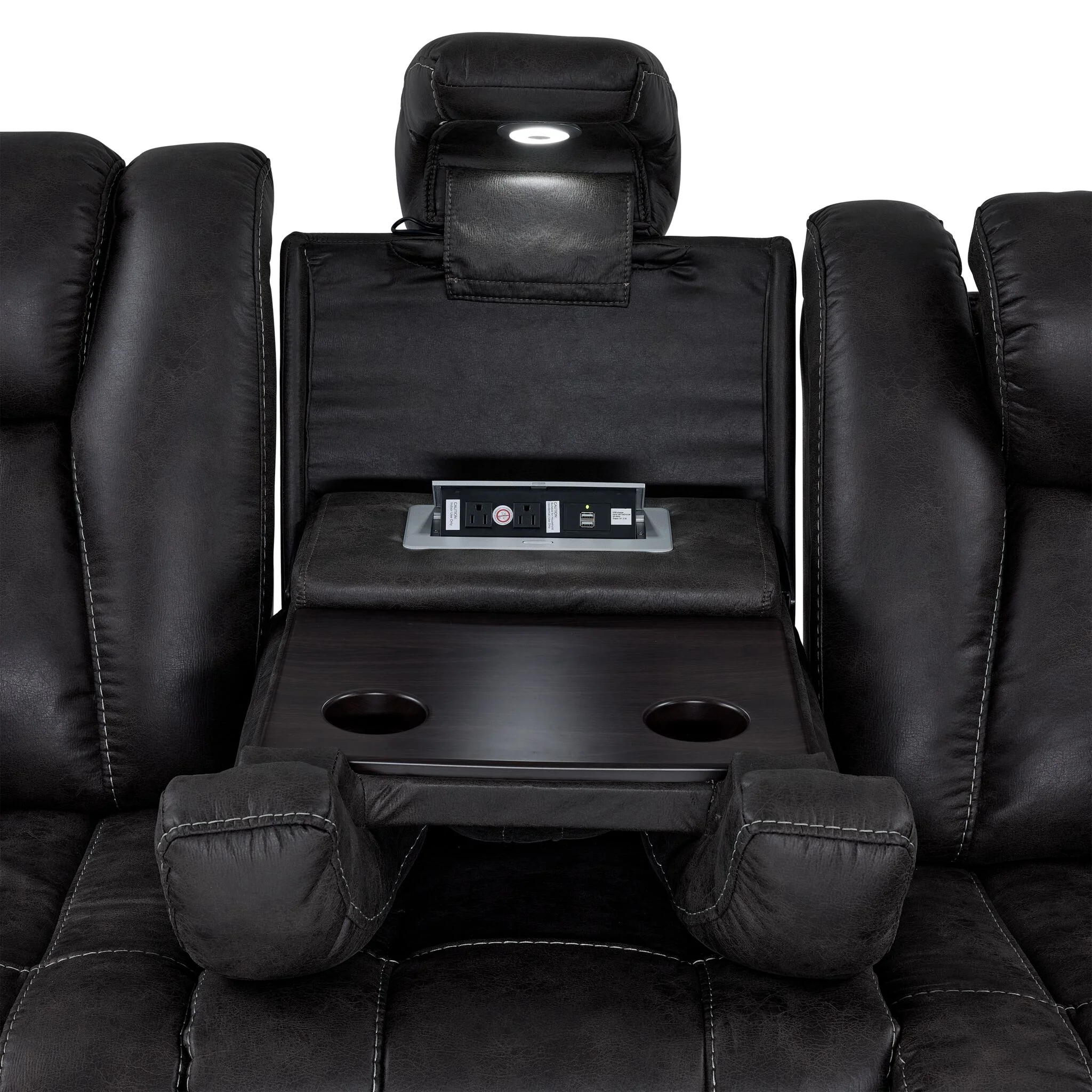 San Antonio Dual Power Reclining Sofa - Grey - Image 9