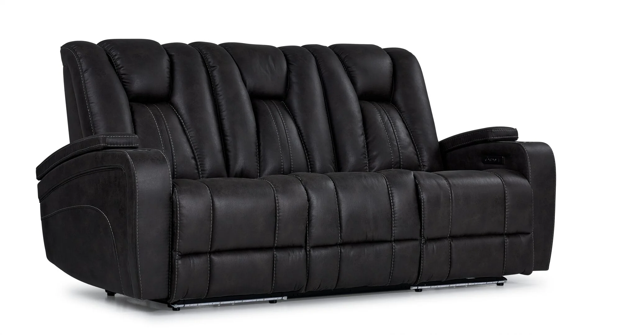 San Antonio Dual Power Reclining Sofa, Loveseat and Chair Set - Grey - Image 2
