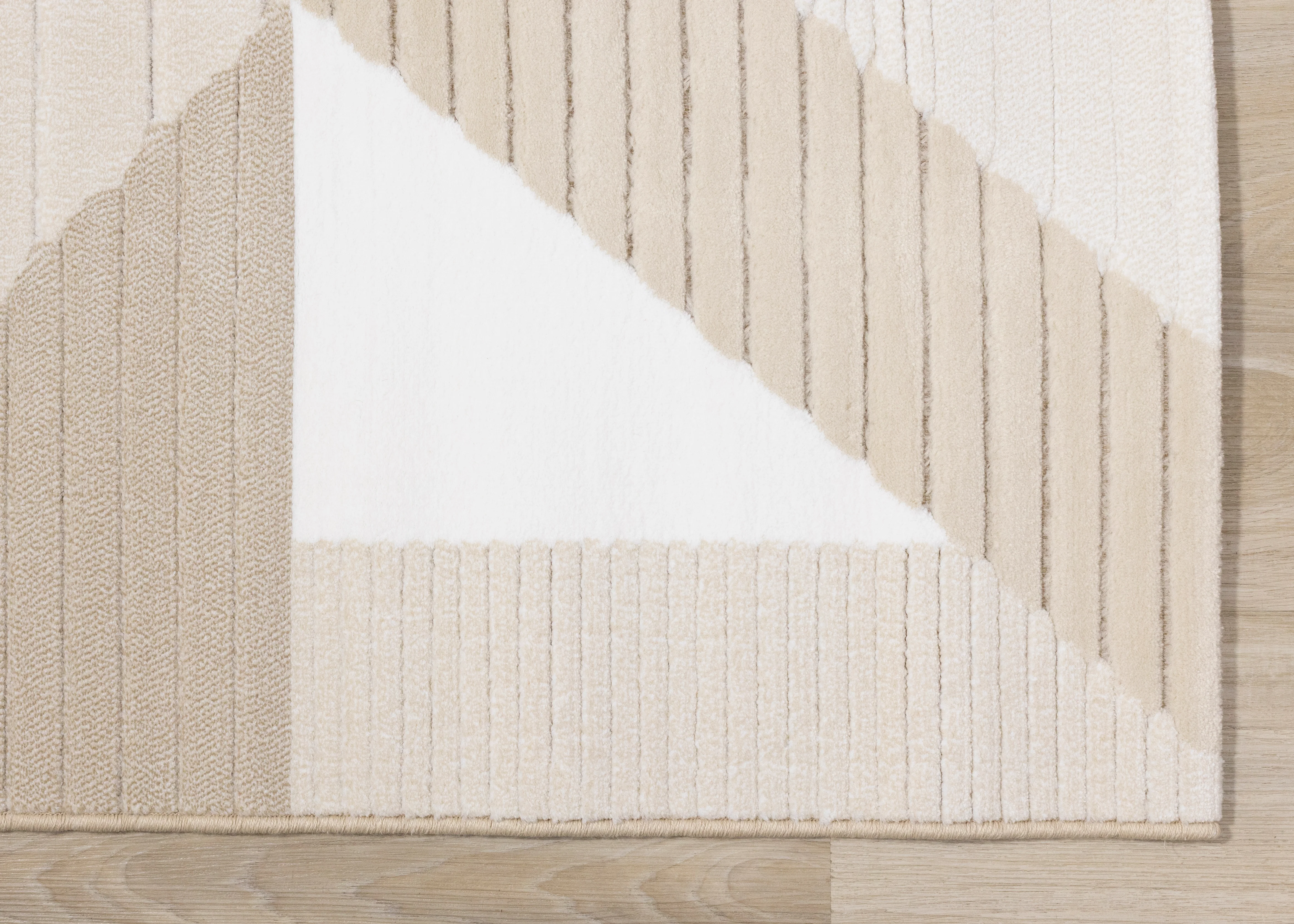 Sandstone Plains 6'7" x 9'6" Elegant Contemporary Geometric Pattern Area Rug - Cream - Image 4