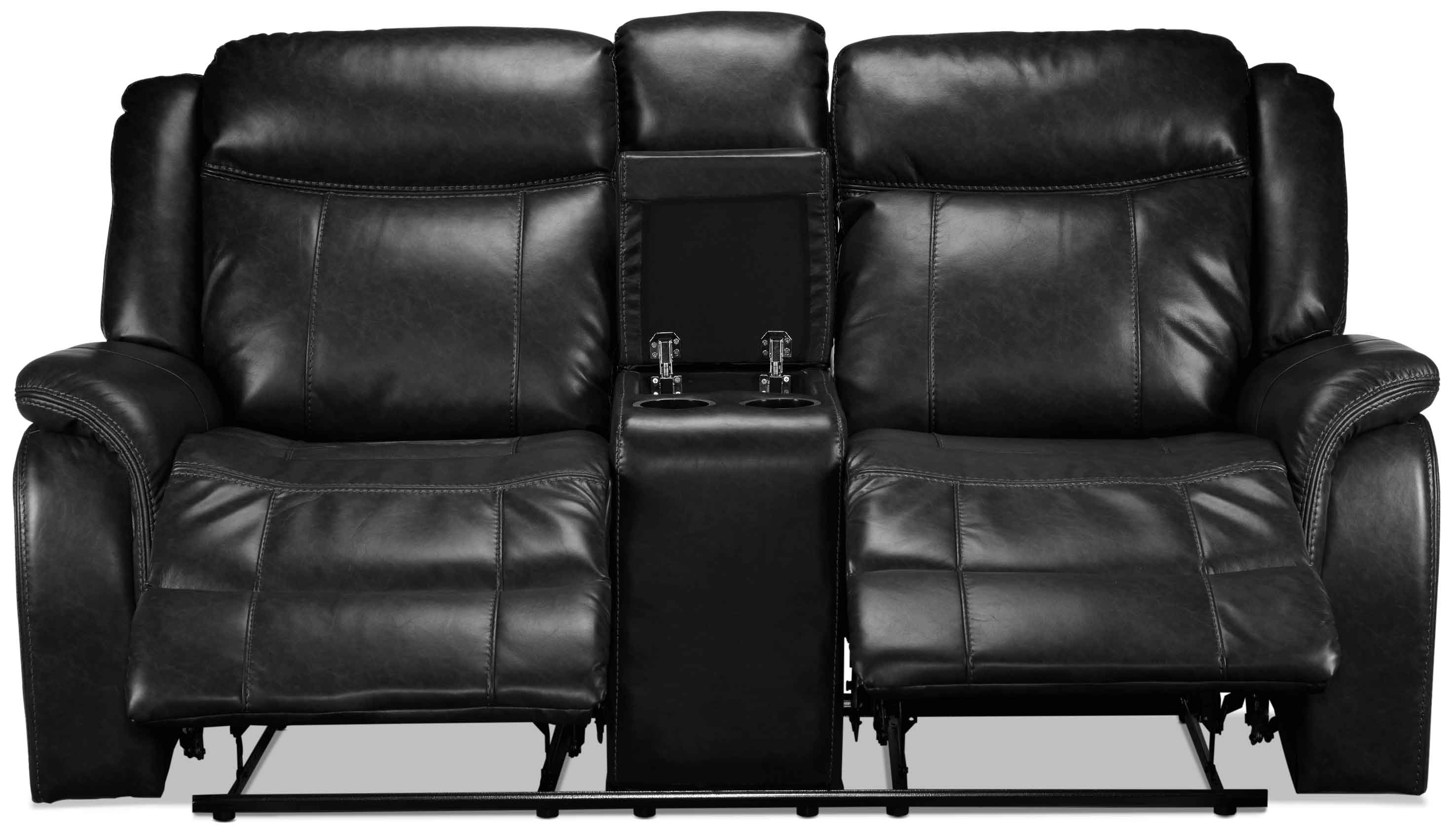 Scorpio Reclining Loveseat with Console - Black - Image 3